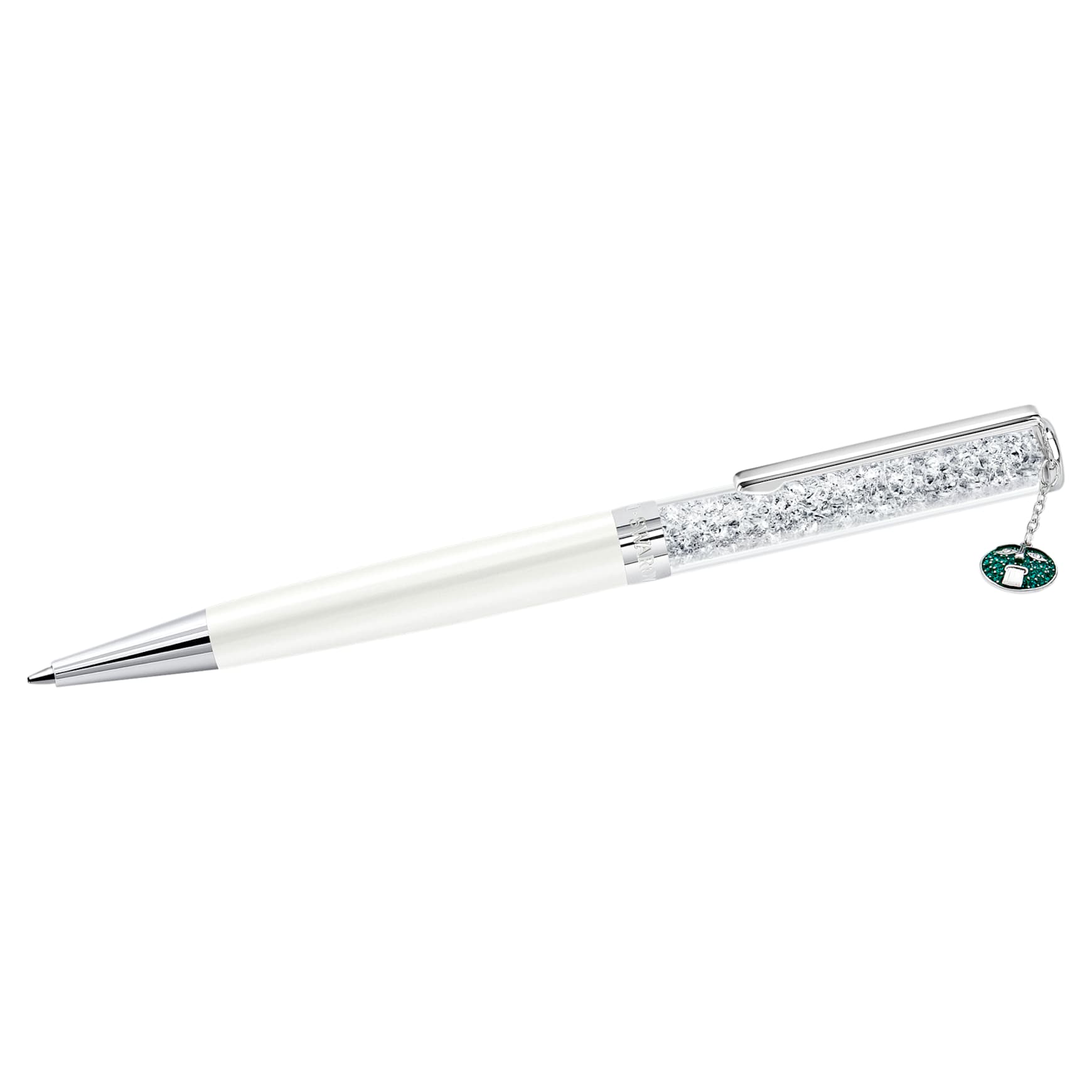 Crystalline New Giant Ballpoint Pen, White, Chrome Plated