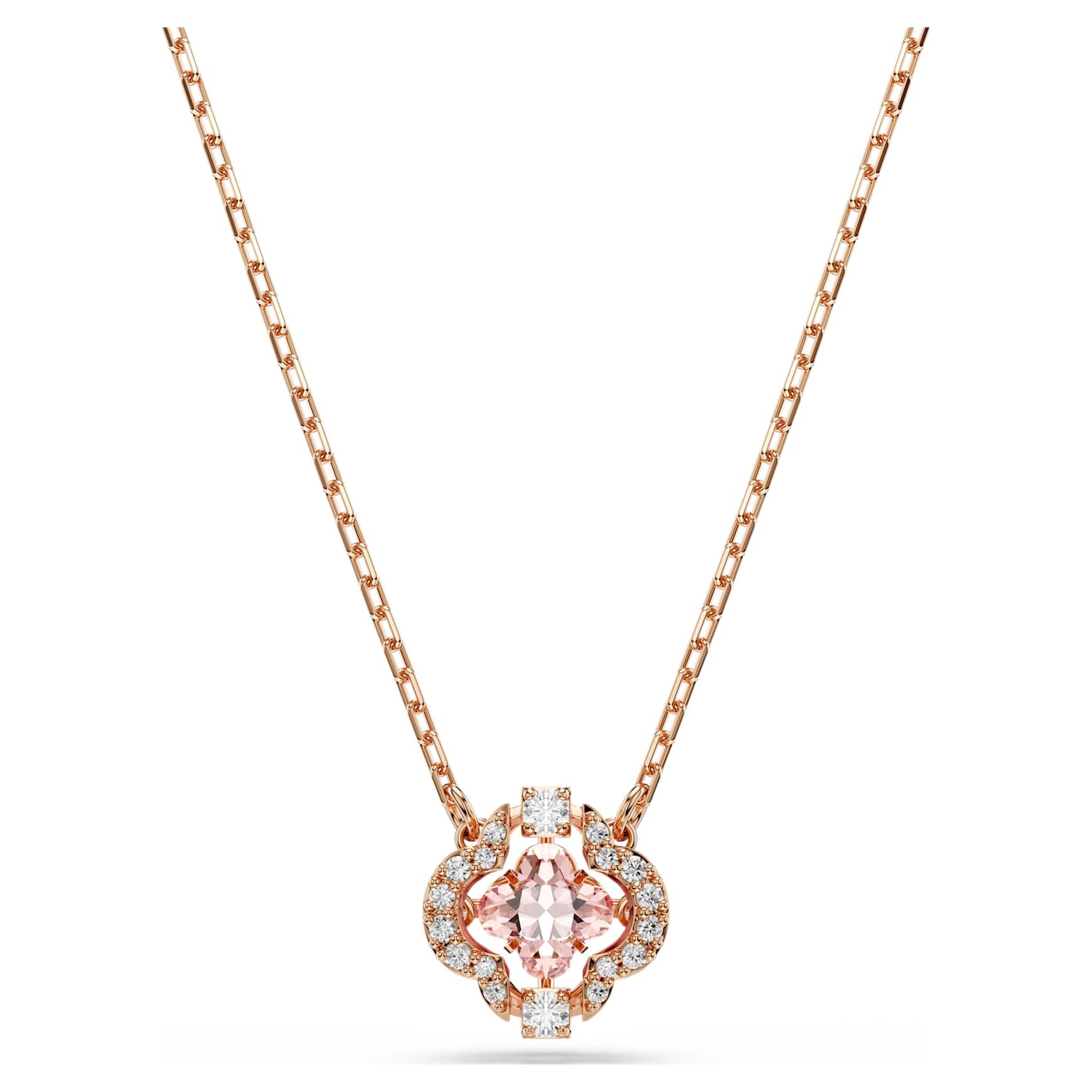 Una necklace, Clover, Pink, 18K rose gold finish