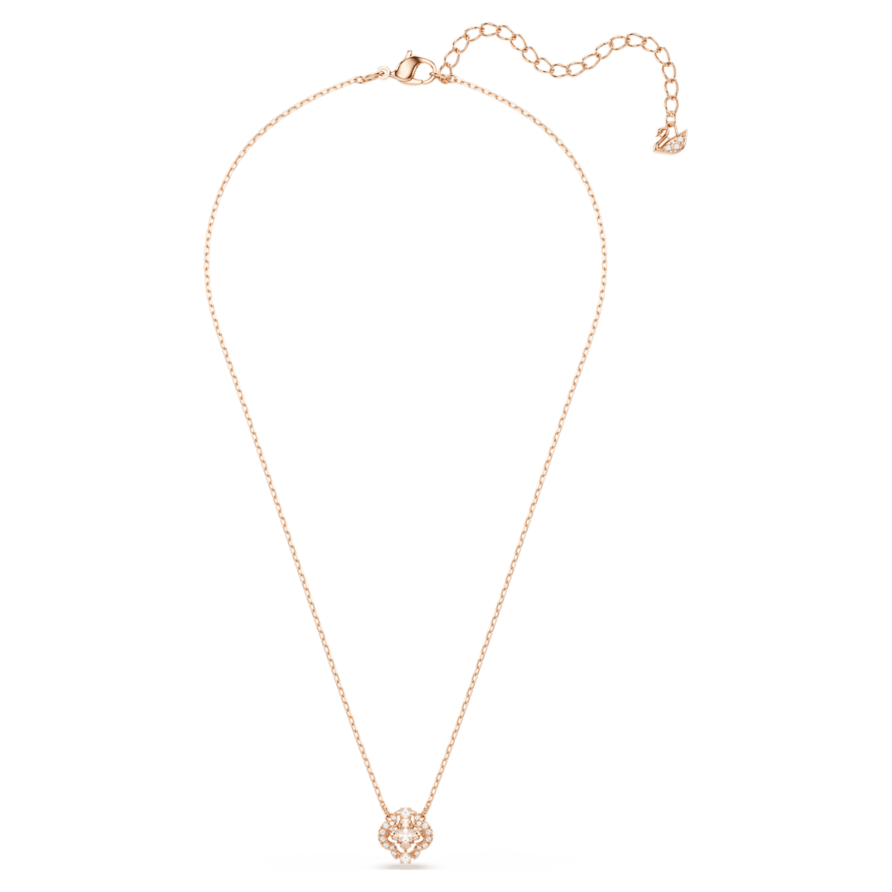 Una necklace, Clover, Pink, Rose gold-tone plated by SWAROVSKI