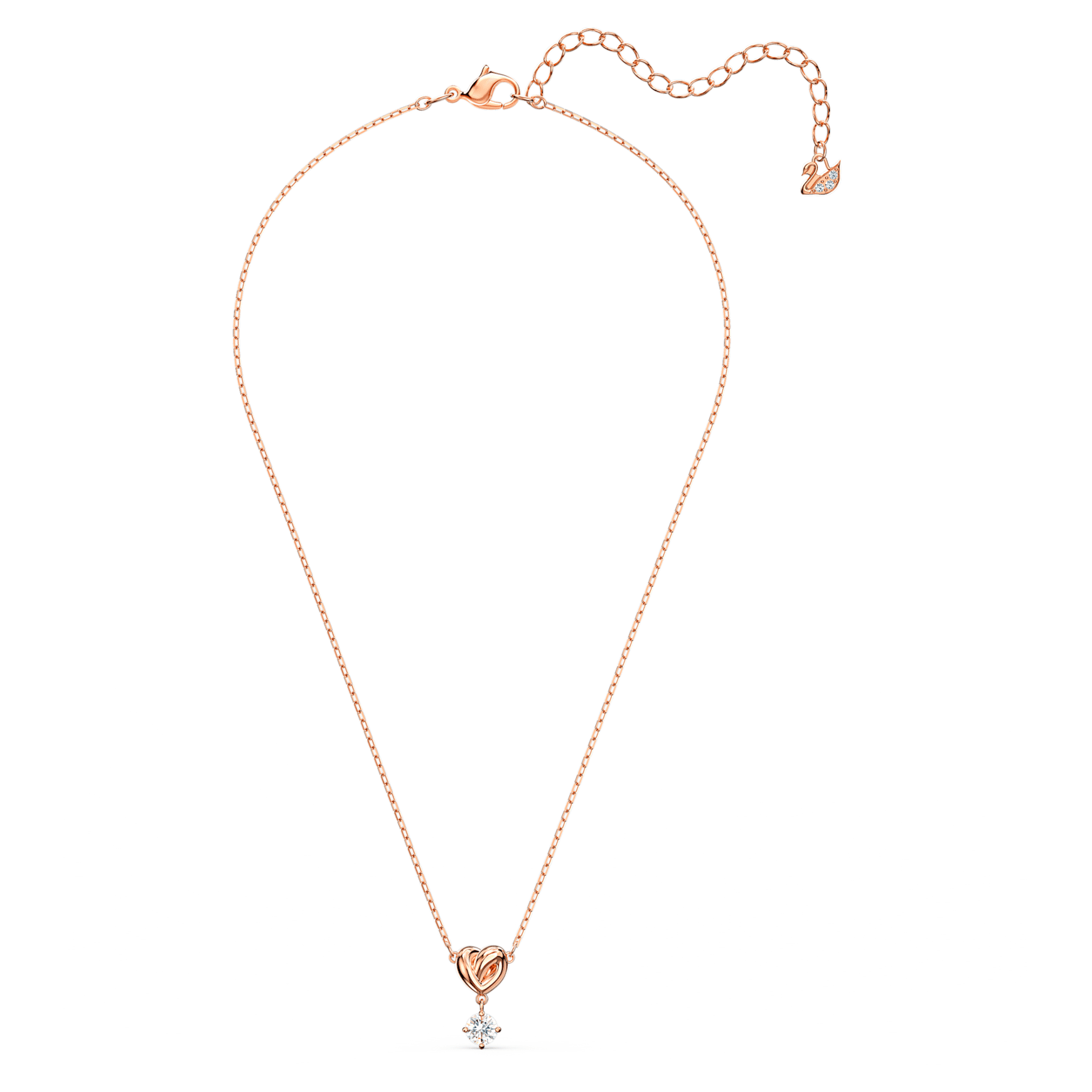 Lifelong Heart pendant, White, Rose gold-tone plated by SWAROVSKI