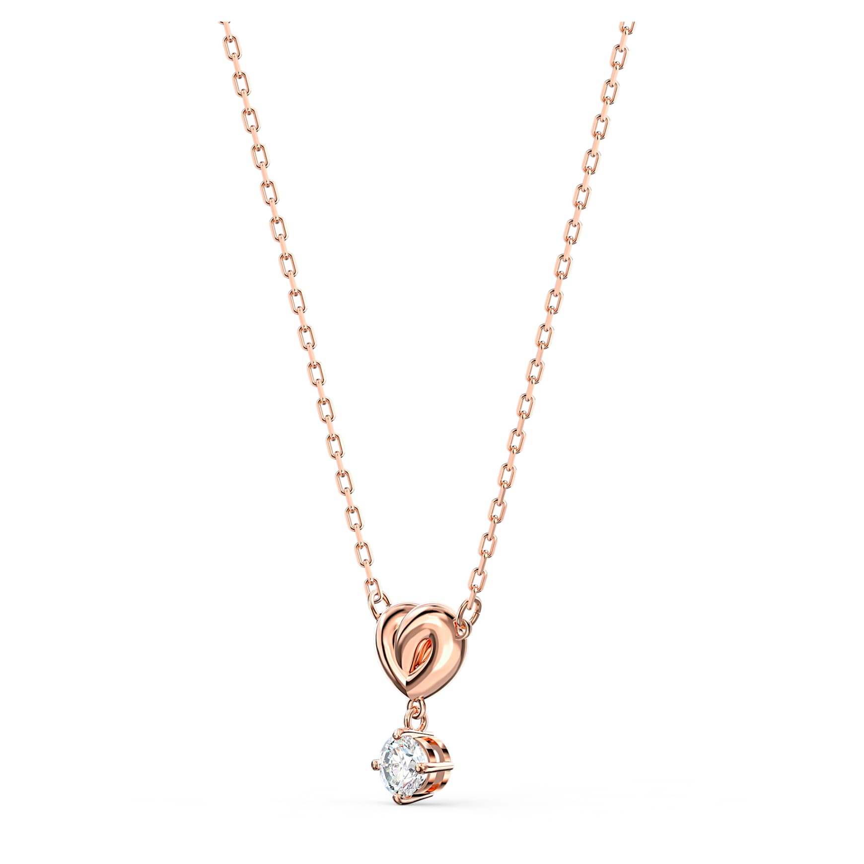 Lifelong Heart pendant, White, 18K rose gold finish