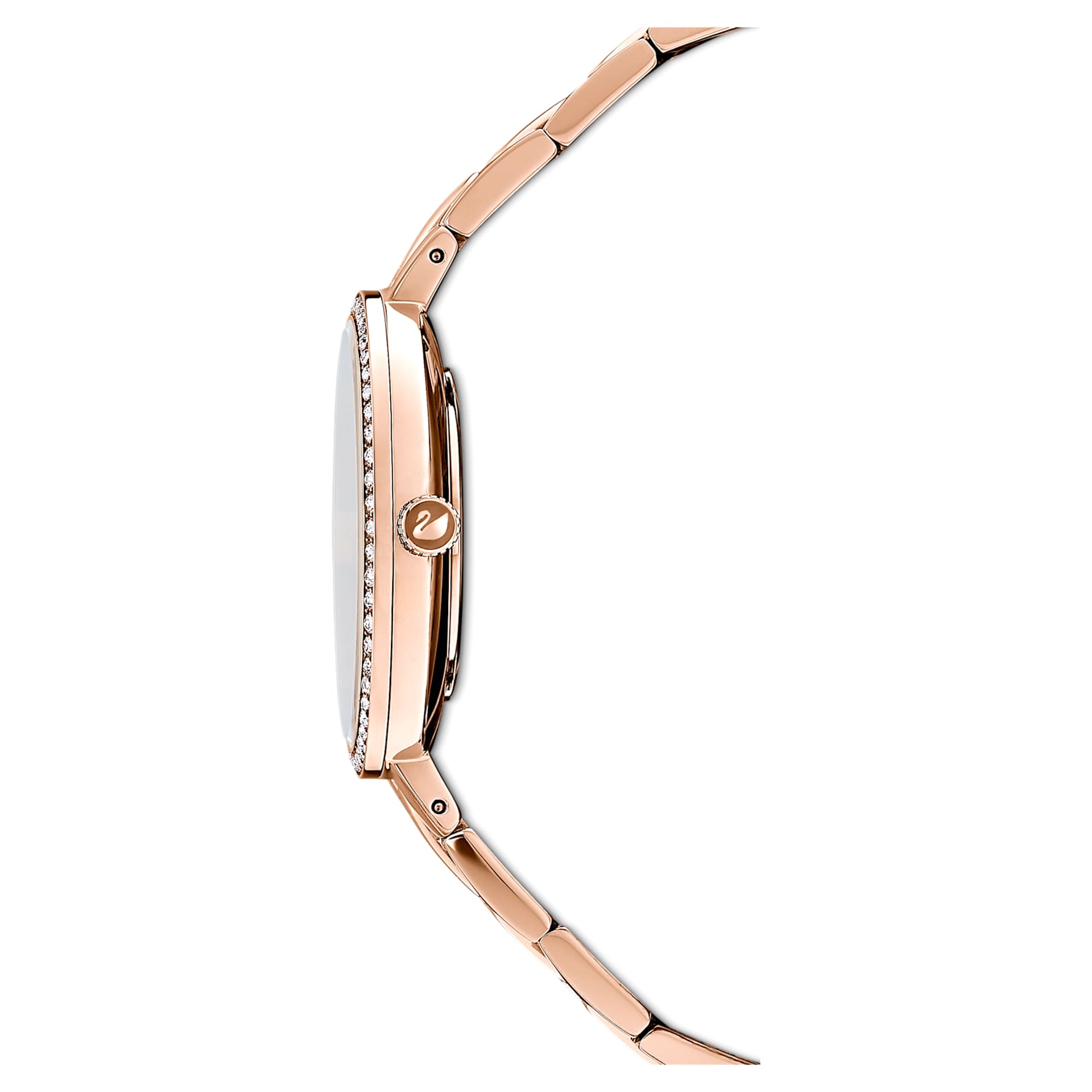 Cosmopolitan watch, Swiss Made, Metal bracelet, Pink, Rose gold-tone finish by SWAROVSKI