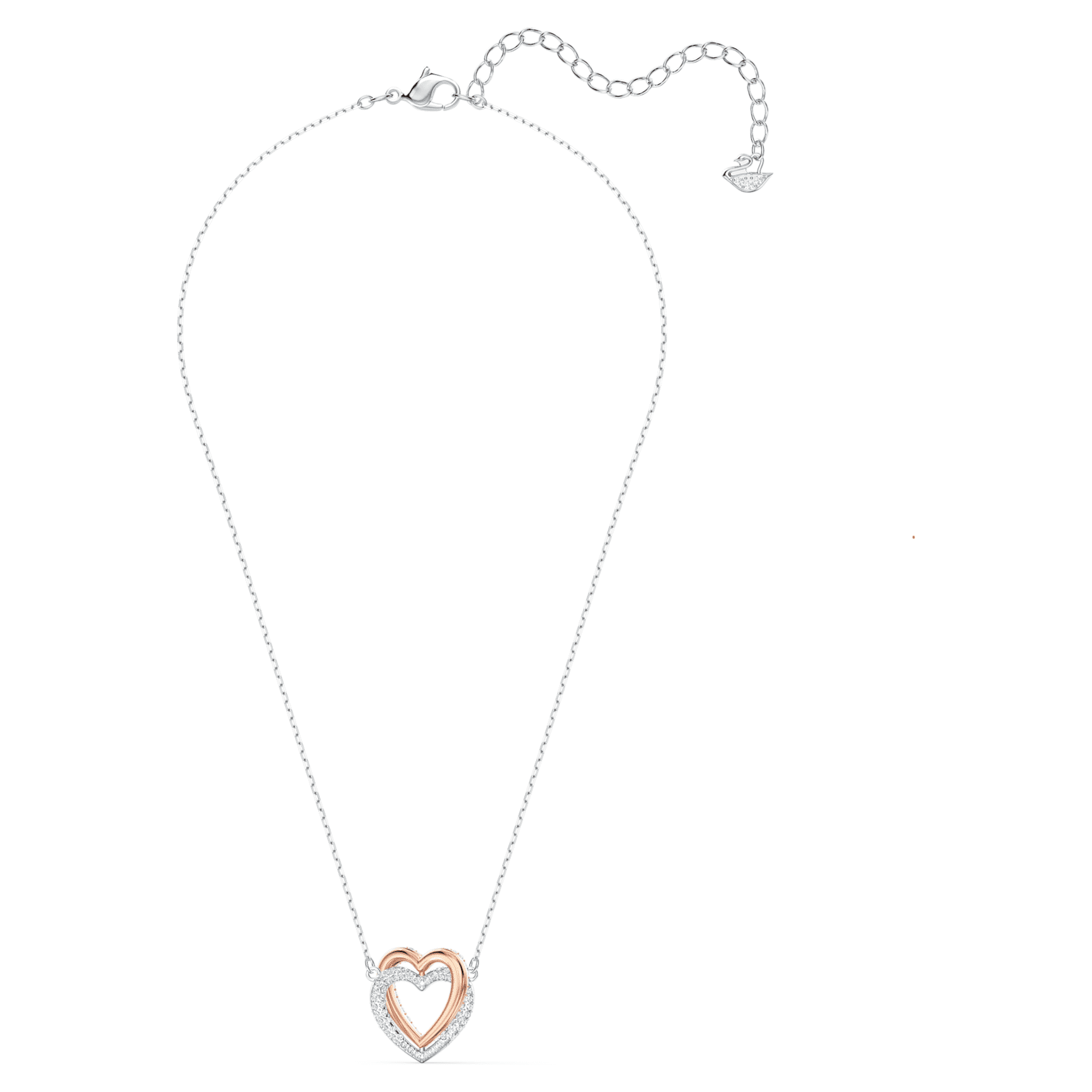 Hyperbola necklace, Heart, White, Mixed metal finish by SWAROVSKI