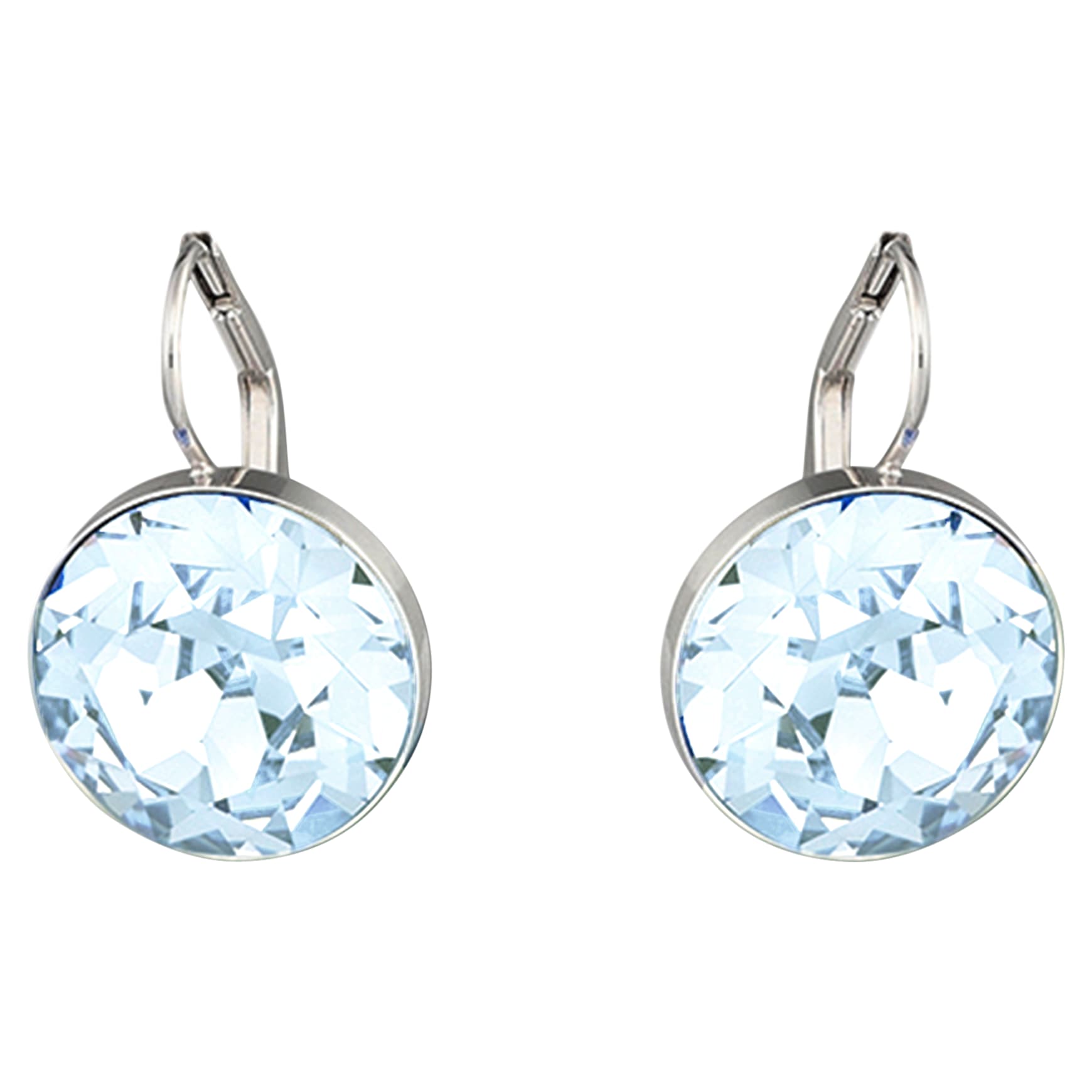 Bella drop earrings, Blue, Rhodium plated by SWAROVSKI