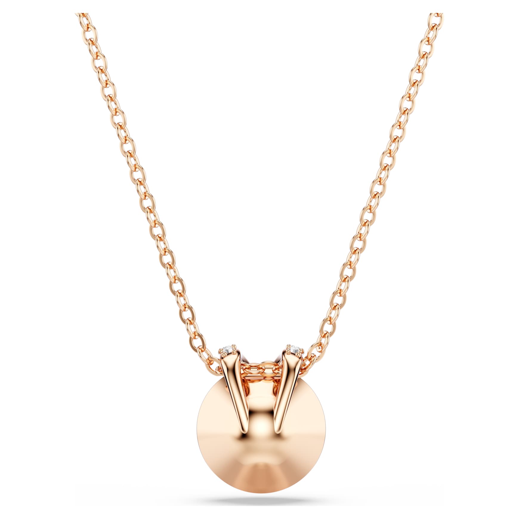 Bella V pendant, Round cut, Gray, Rose gold-tone plated by SWAROVSKI