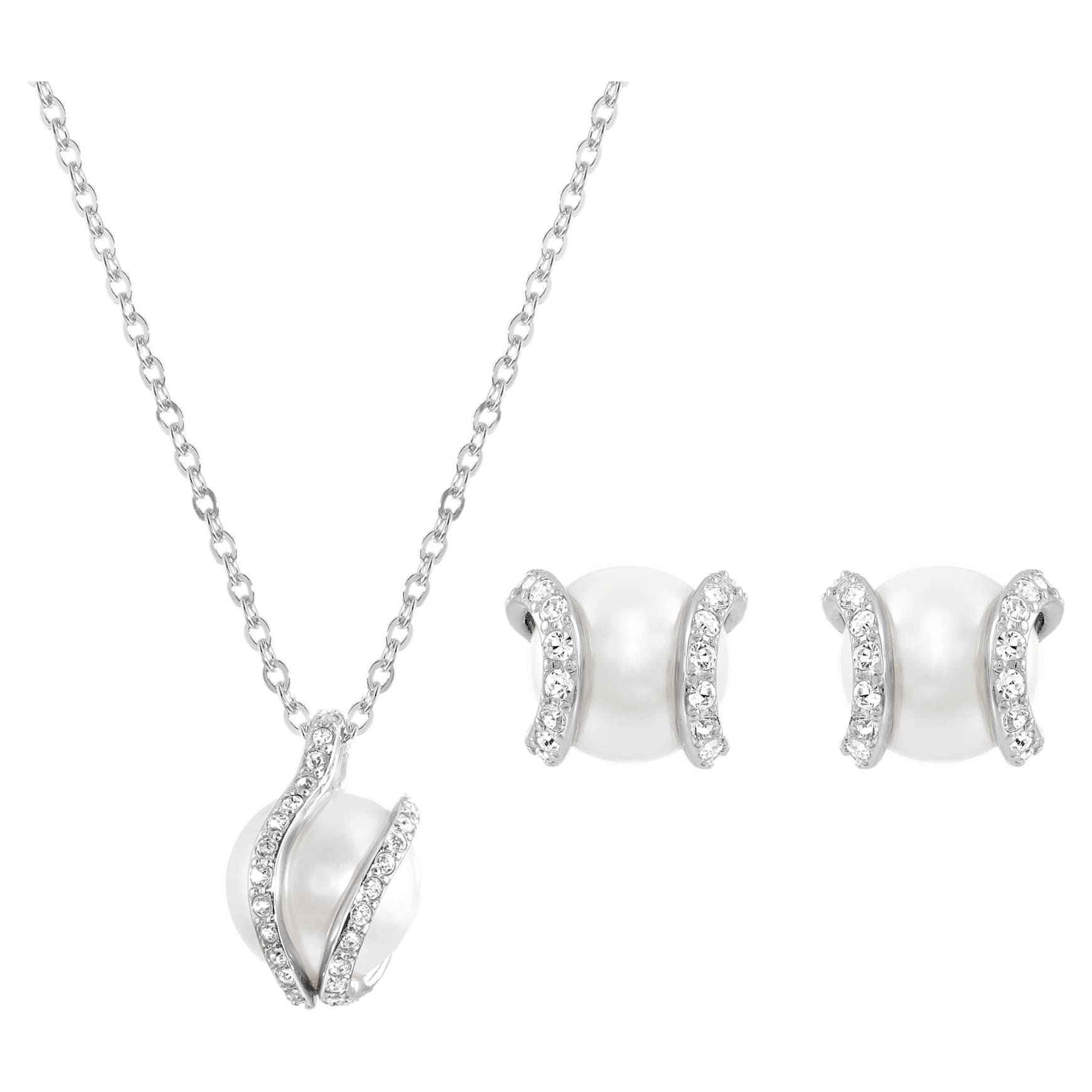 Nude set, White, Rhodium plated by SWAROVSKI