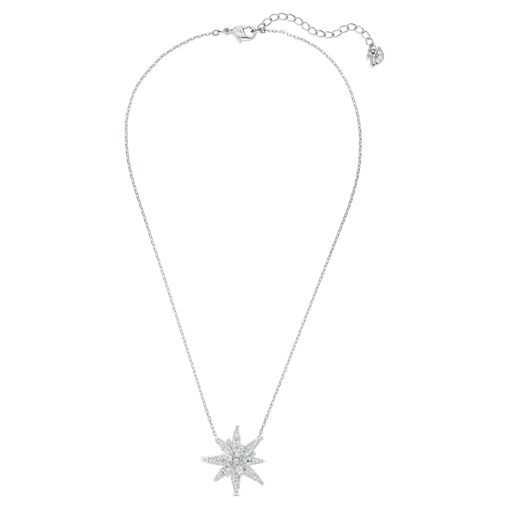 Edelweiss Pendant, Light multi-colored, Rhodium plated by SWAROVSKI