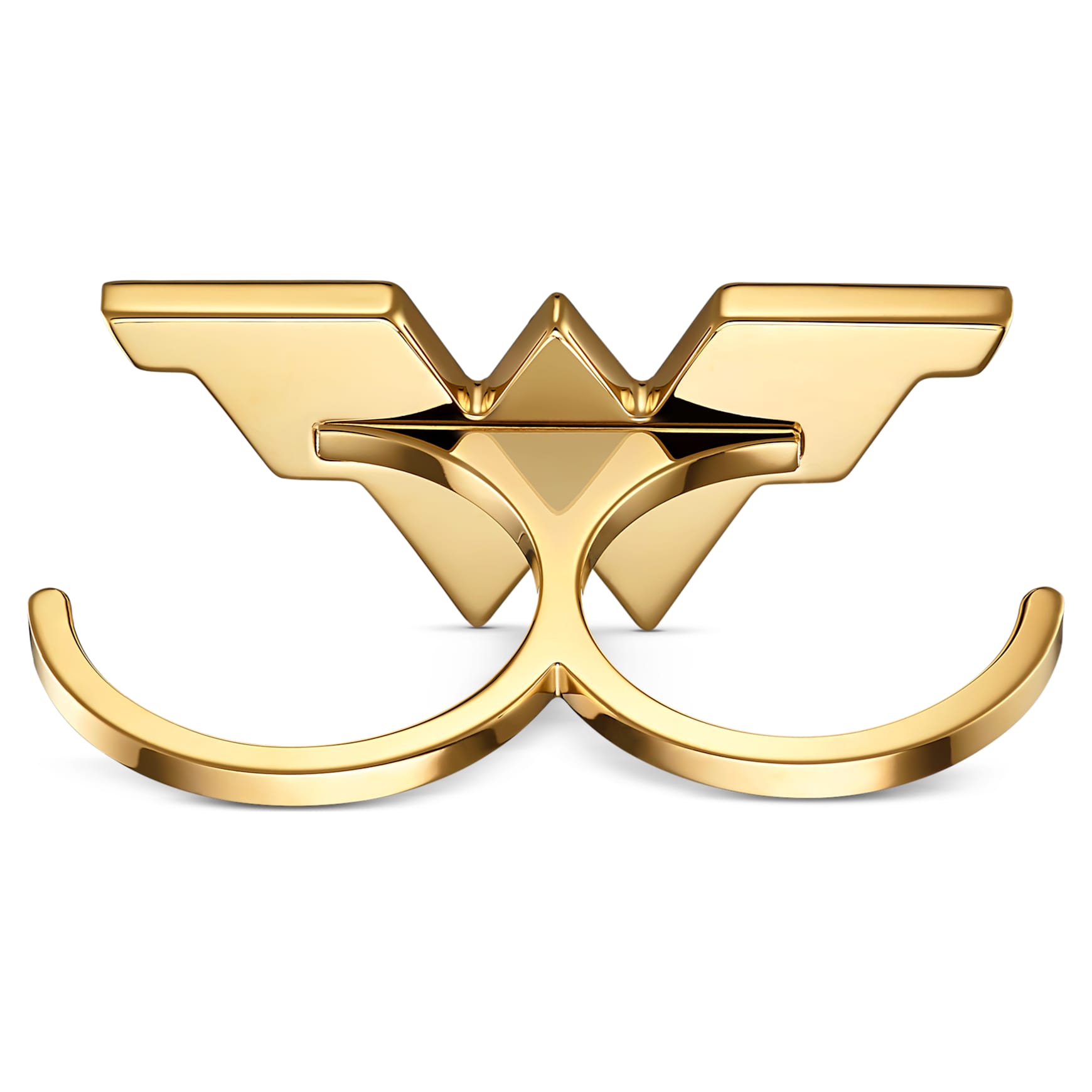 Fit Wonder Woman double ring, Wing, Gold tone, Mixed metal finish