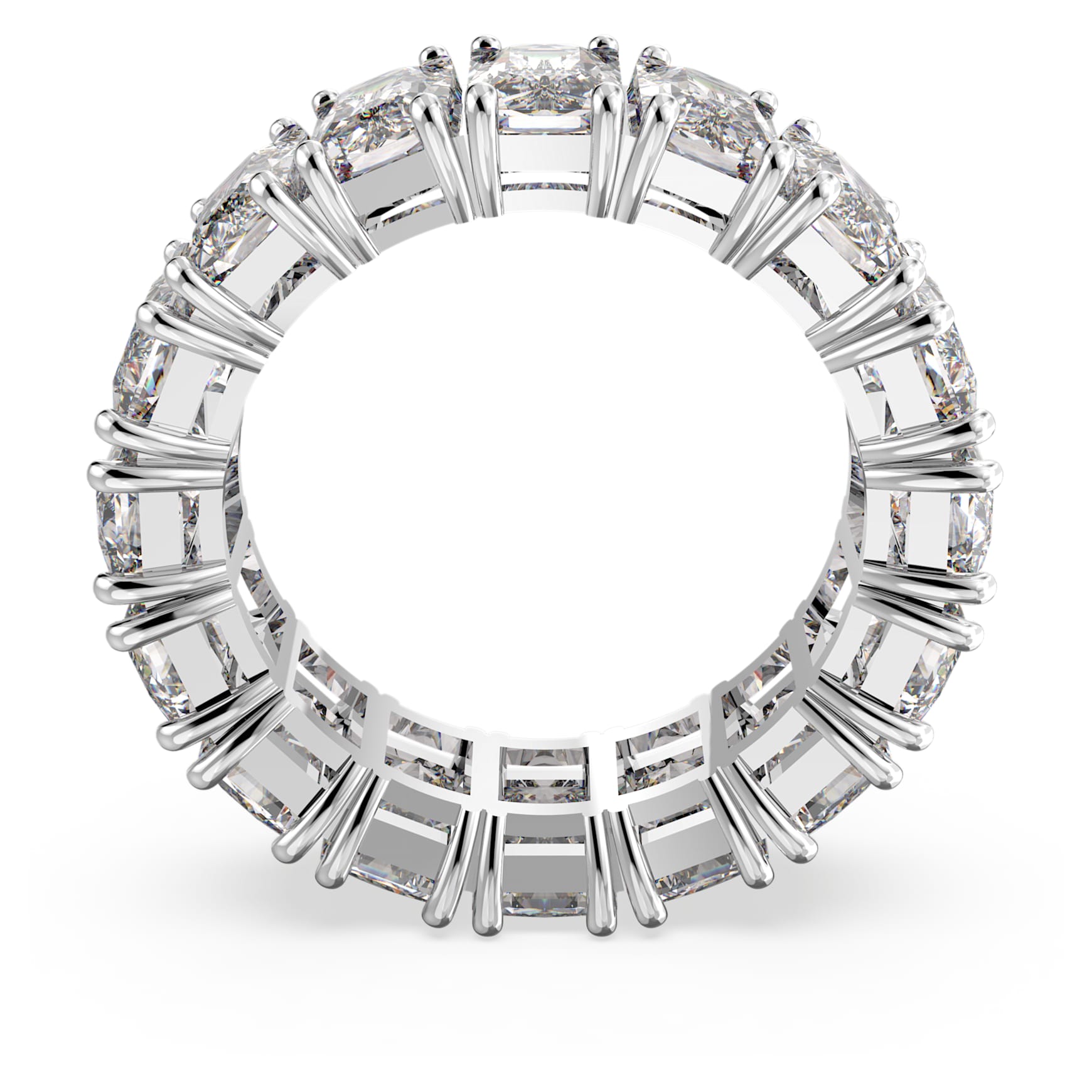 Matrix Vittore ring, Rectangular cut, White, Rhodium plated by SWAROVSKI