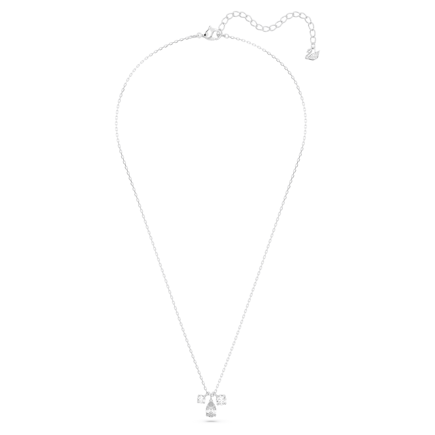 Mesmera pendant, Mixed cuts, Cluster, White, Rhodium plated by SWAROVSKI