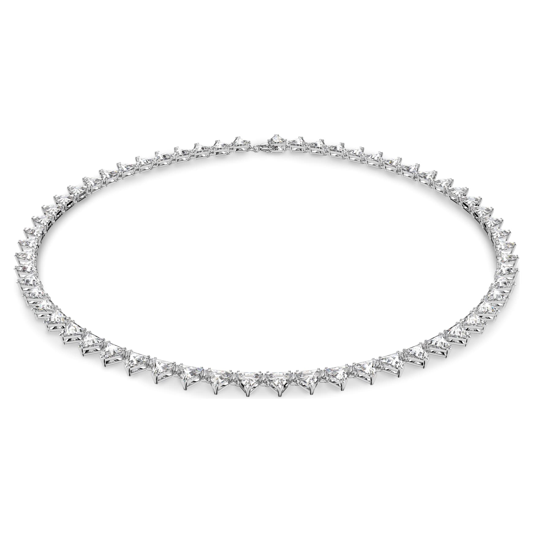Ortyx necklace, Triangle cut, White, Rhodium plated by SWAROVSKI