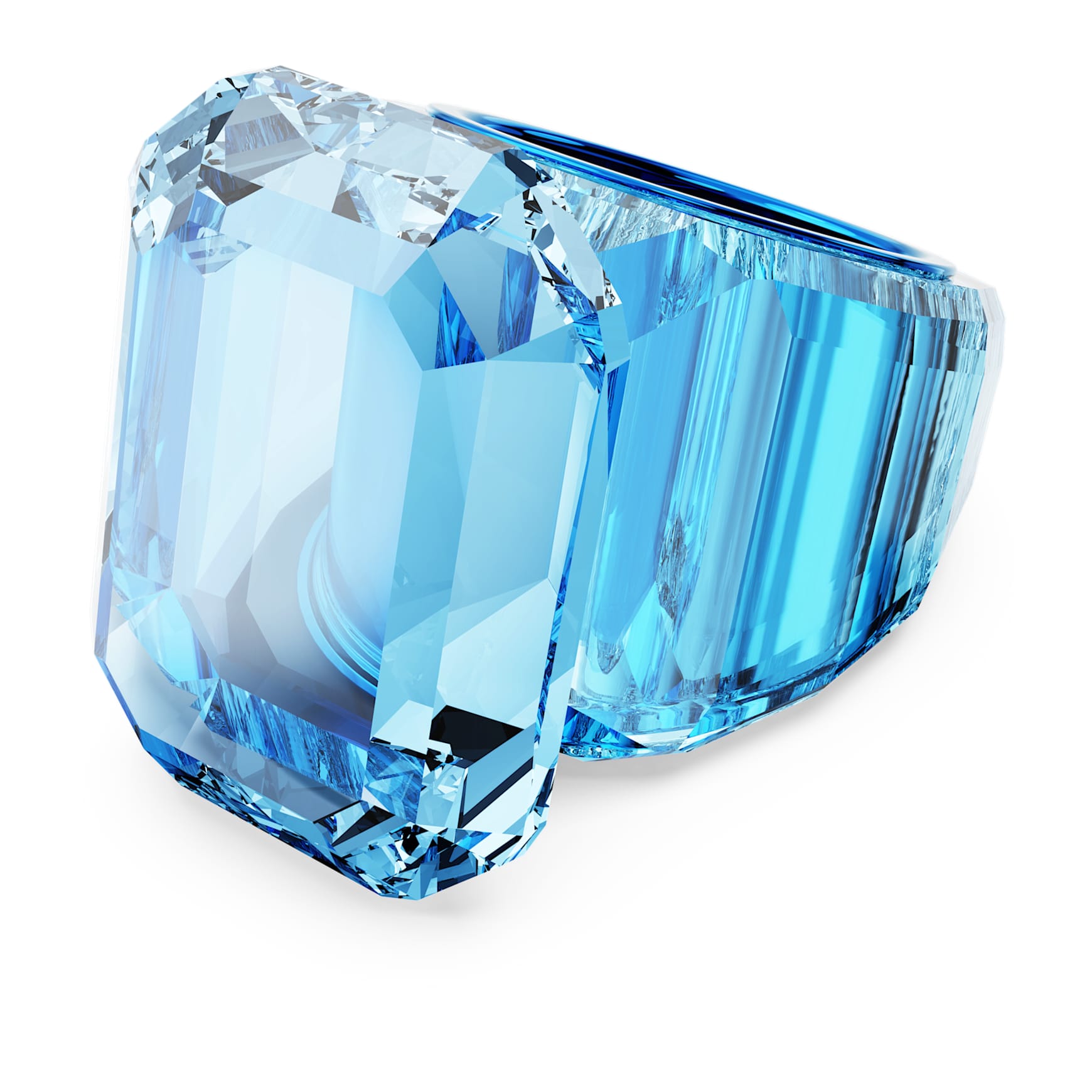 Bague cocktail Lucent, Taille octogonale, Bleues - Swarovski, 5600235