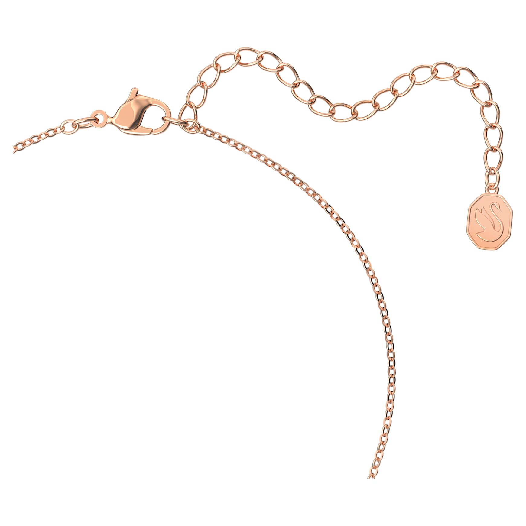 Una pendant, Round cut, Long, Purple, 18K rose gold finish