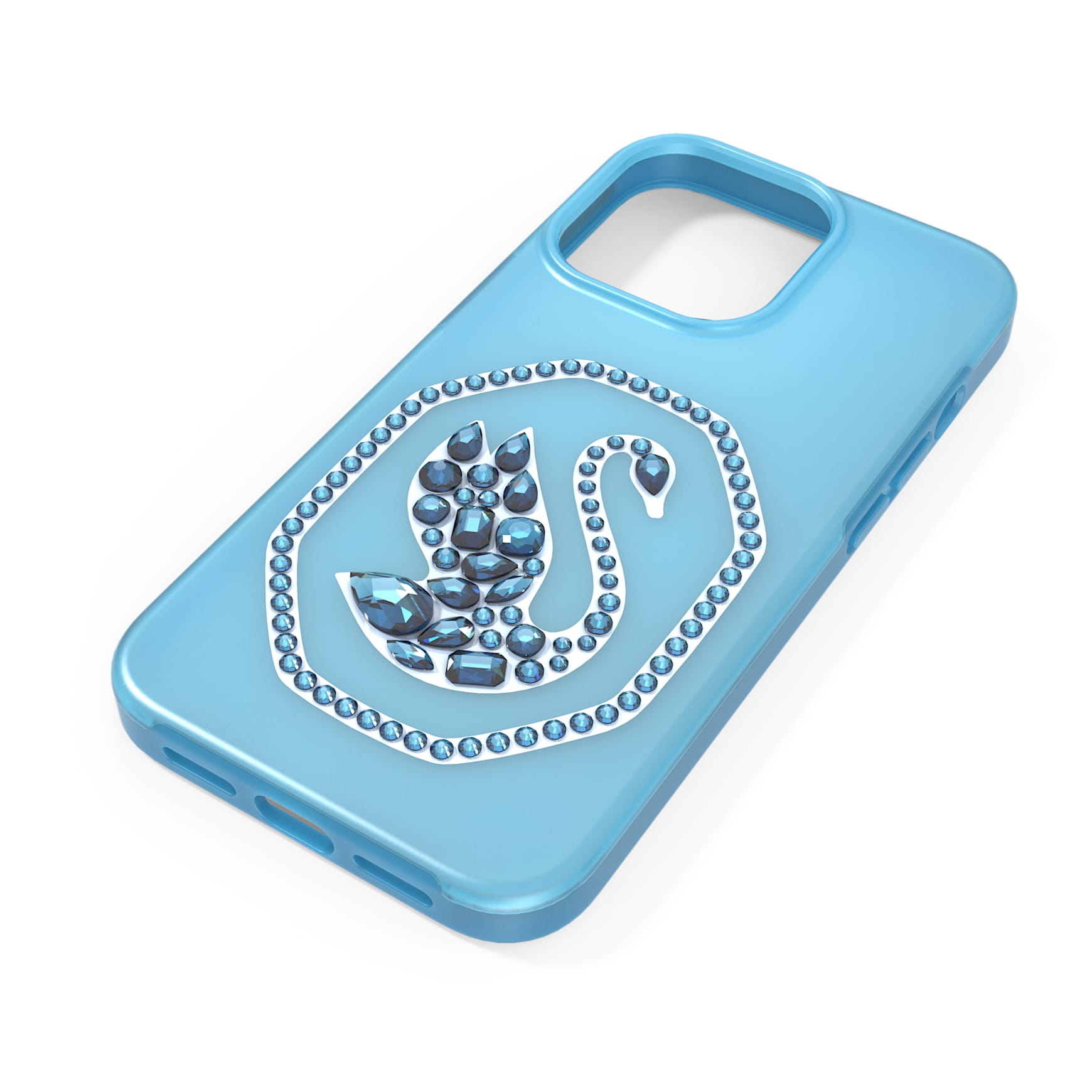 Smartphone case, Swan, iPhone® 13, Blue by SWAROVSKI