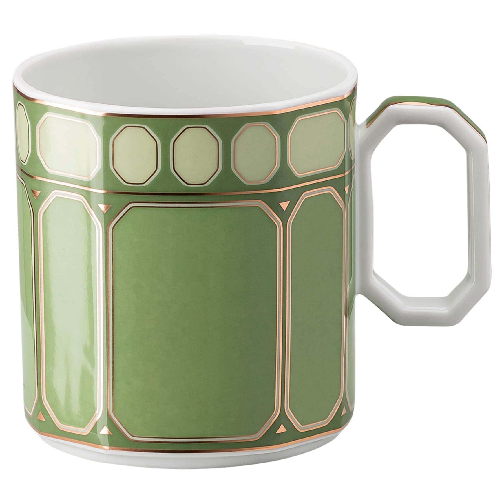 Signum coffee cup with saucer, Porcelain, Green by SWAROVSKI