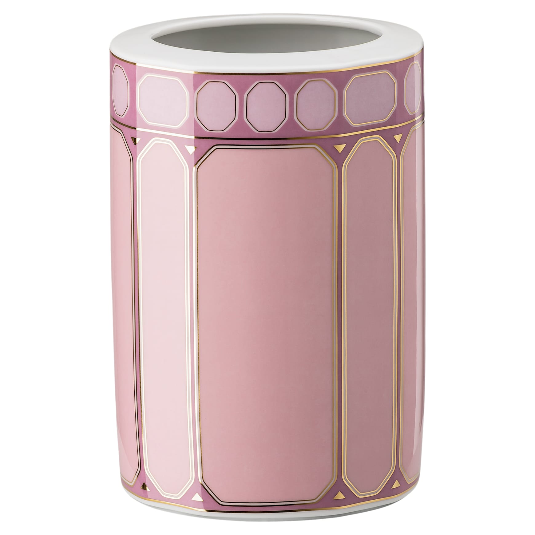 Signum vase, Porcelain, Medium, Pink by SWAROVSKI