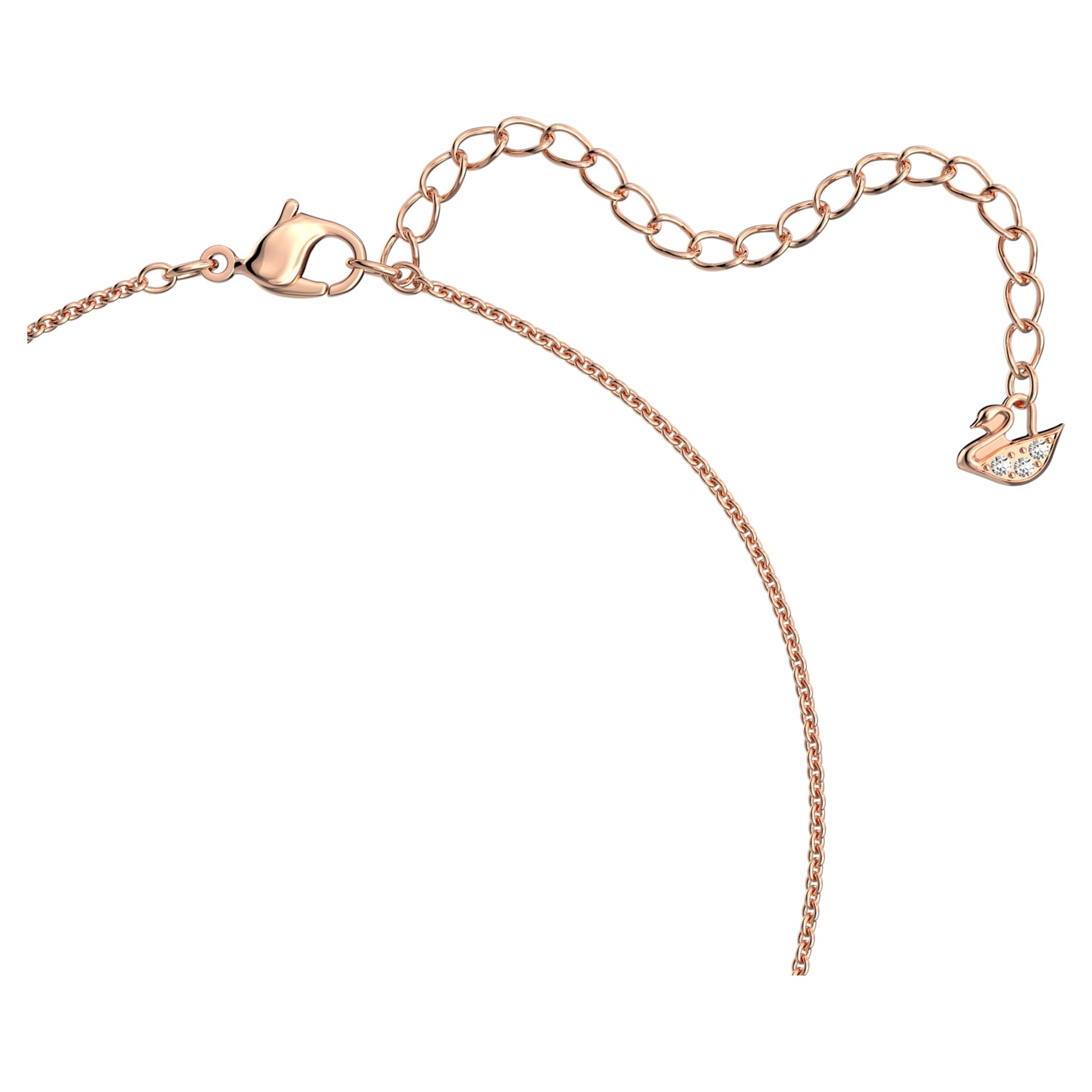 Lovely necklace, Heart, White, 18K rose gold finish