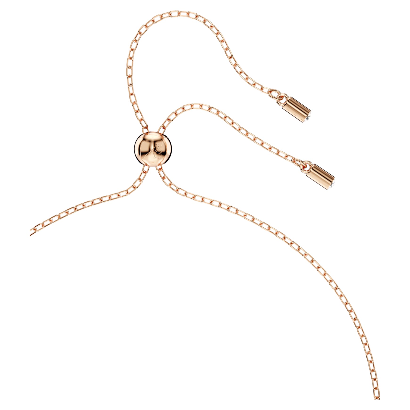 Dextera pendant, Pavé, White, 18K rose gold finish