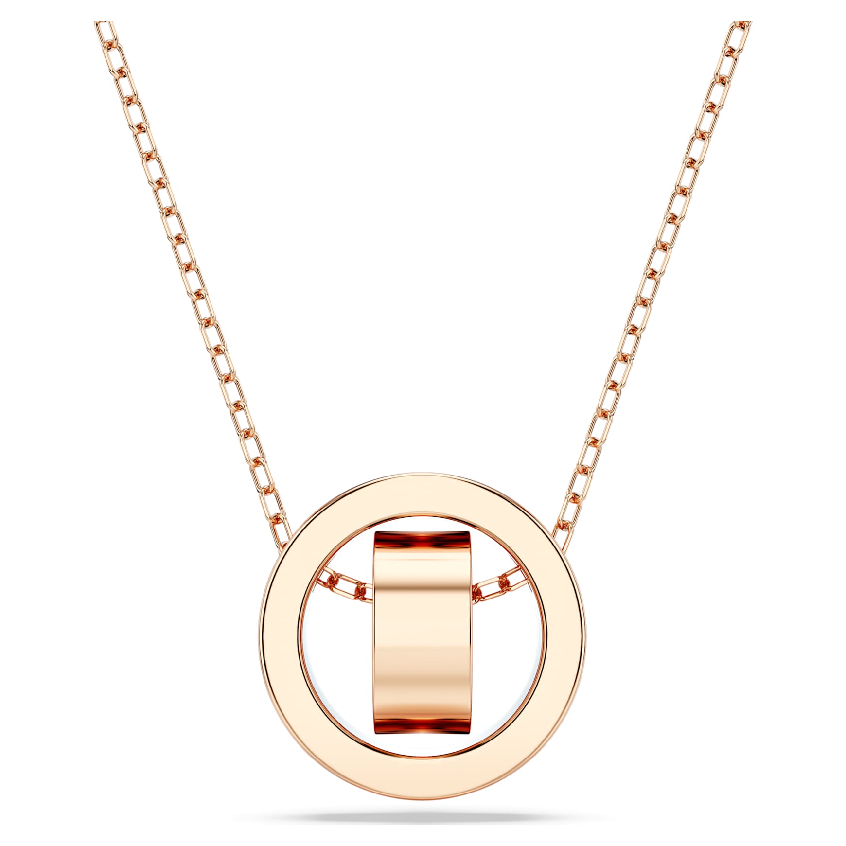 Dextera pendant, Pavé, White, Rose gold-tone plated by SWAROVSKI