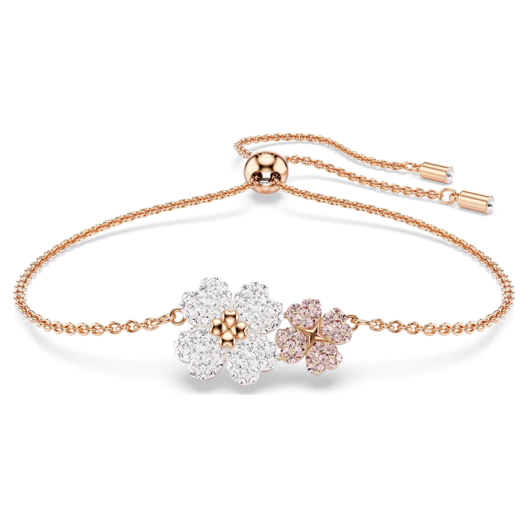 Latisha bracelet, Flower, Multicoloured, Rose gold-tone plated by SWAROVSKI
