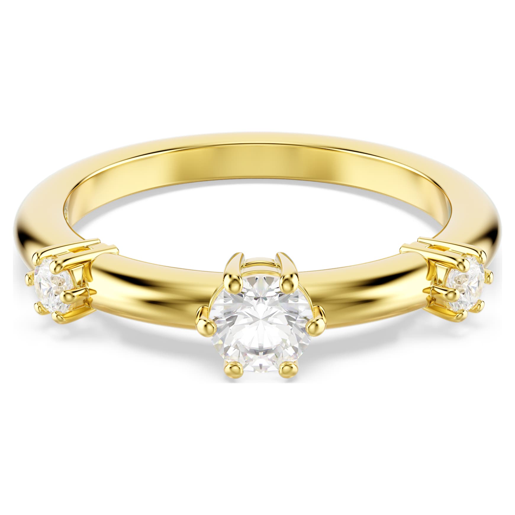 Constella ring, Set (2), Round cut, White, 18K gold finish