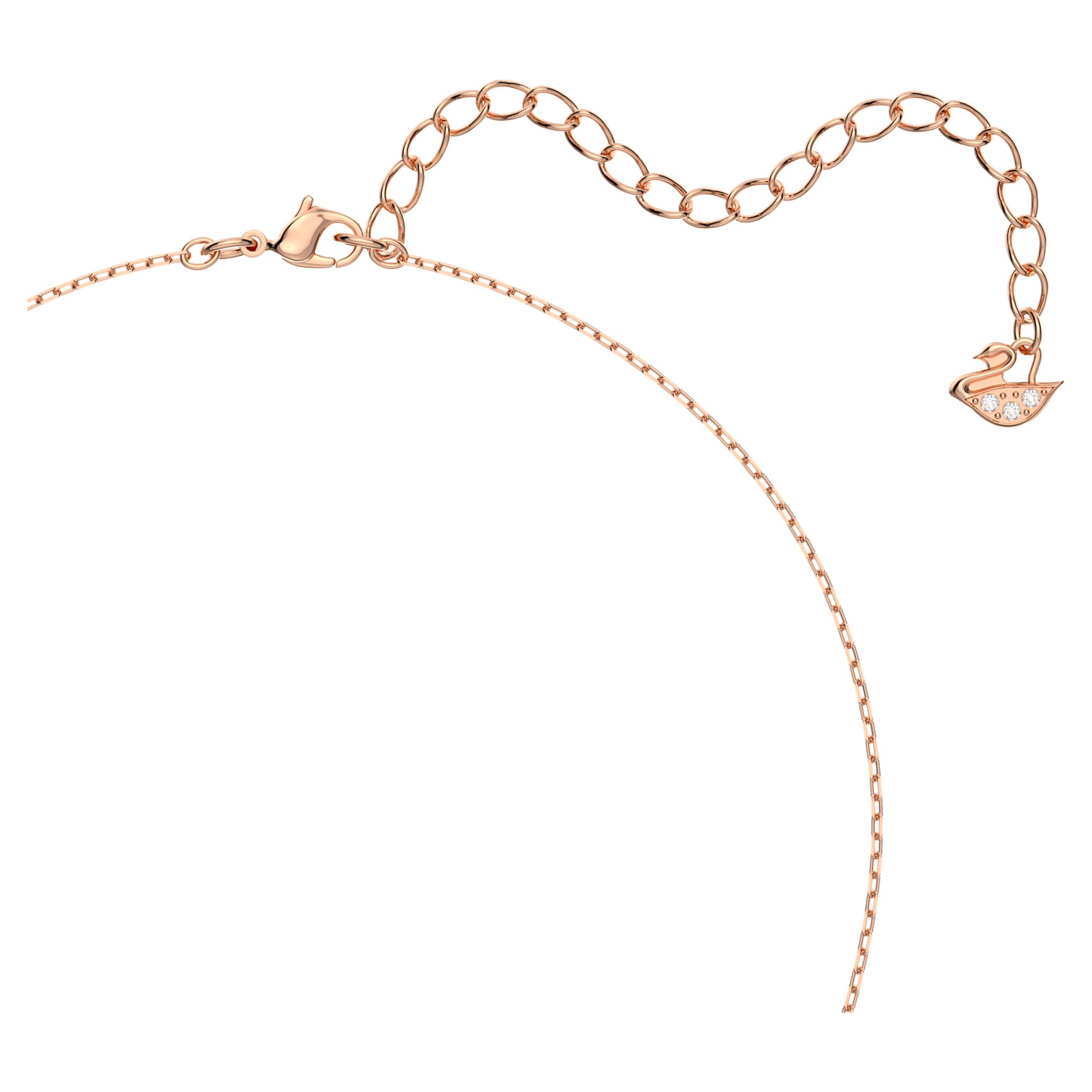 Una necklace, Clover, White, Rose gold-tone plated by SWAROVSKI