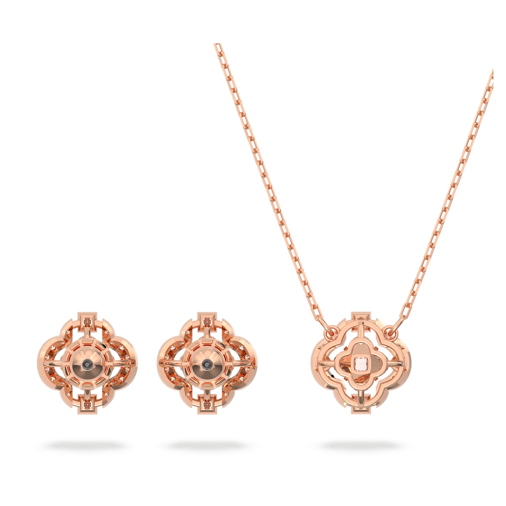 Una set, Mixed cuts, White, 18K rose gold finish