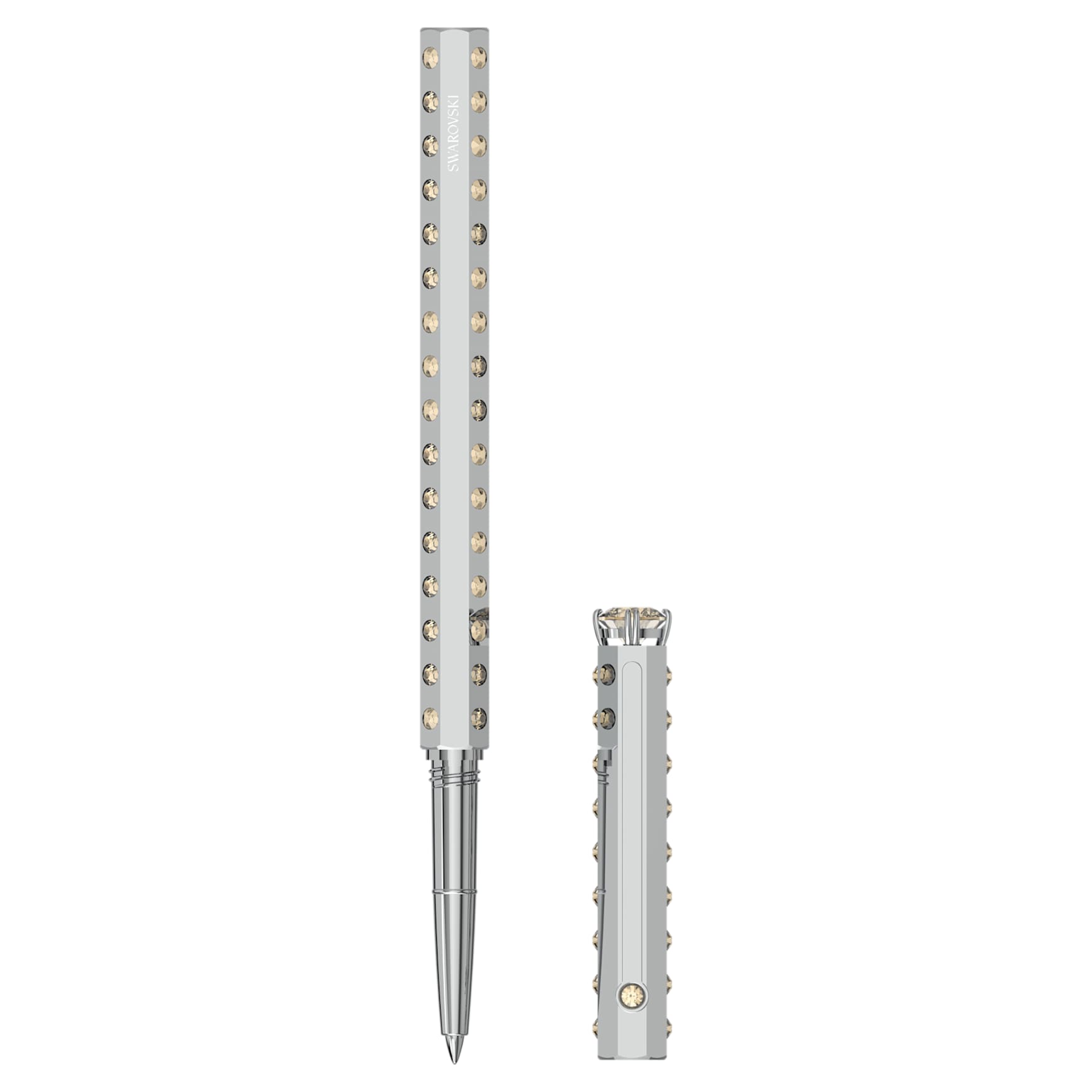 SCS ballpoint pen, Statement, Silver tone, Chrome plated by SWAROVSKI