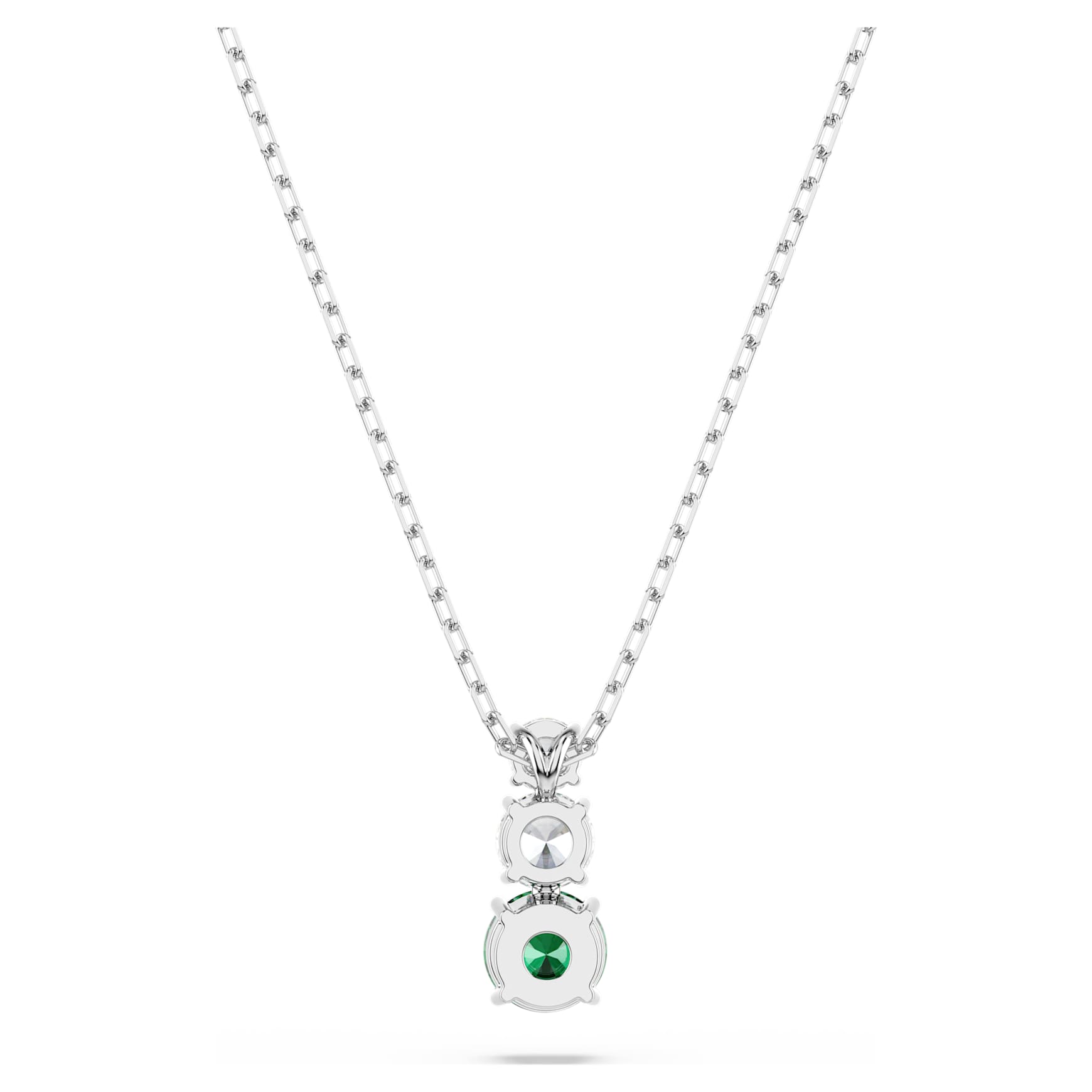 Stilla Attract pendant, Green, Rhodium plated by SWAROVSKI