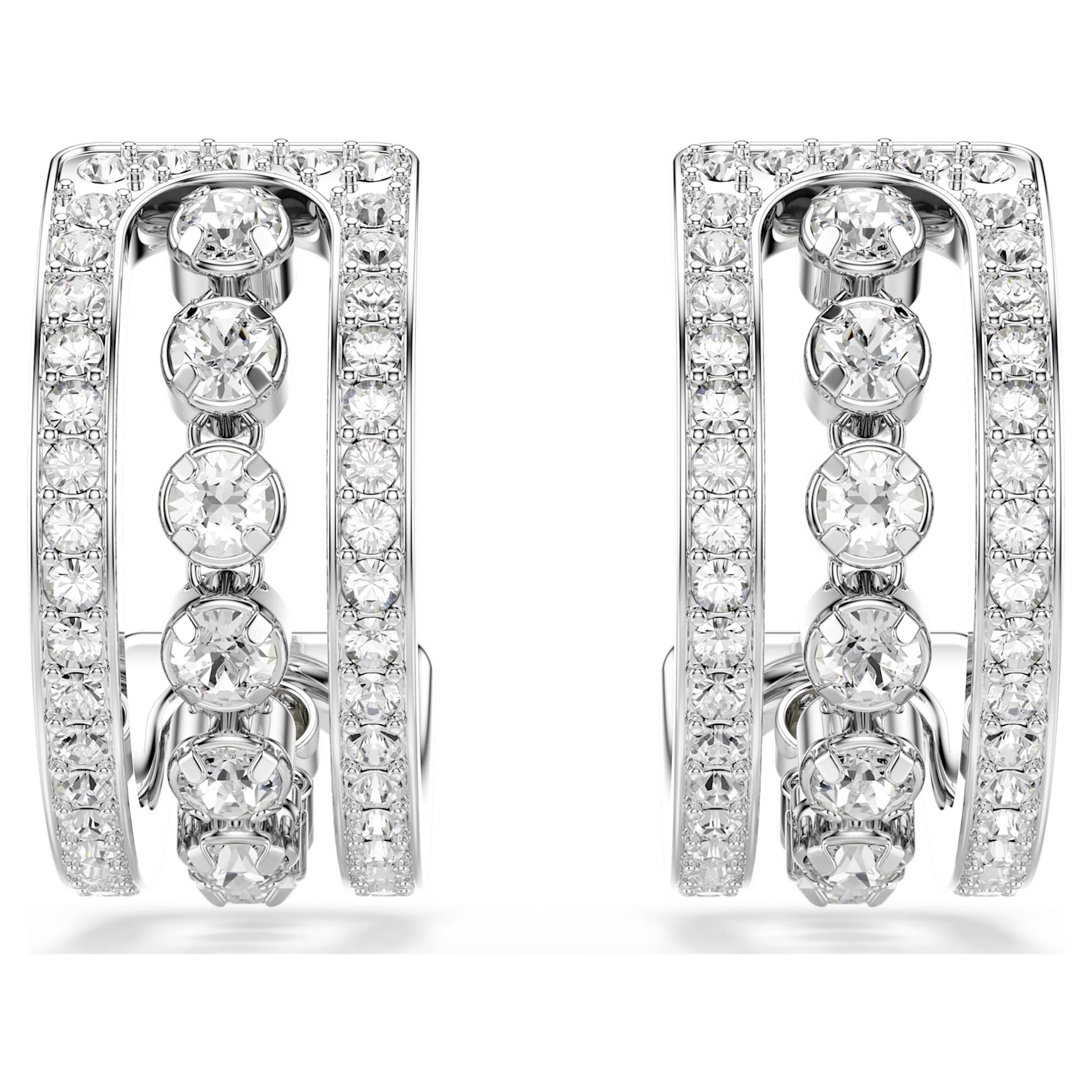Hyperbola hoop earrings, White