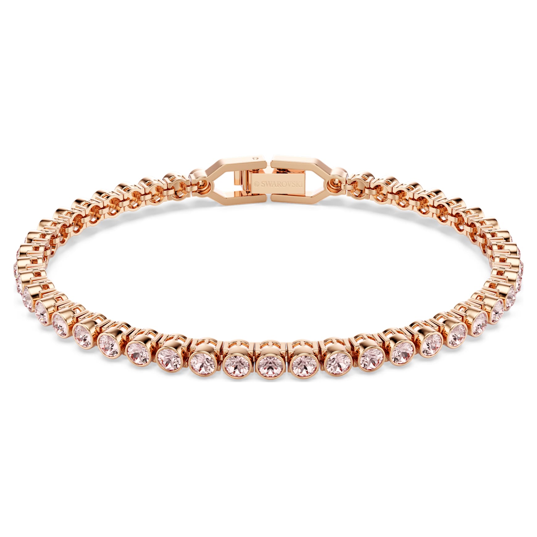 Imber Emily Tennis bracelet, Round cut, Pink, Rose gold-tone plated by SWAROVSKI