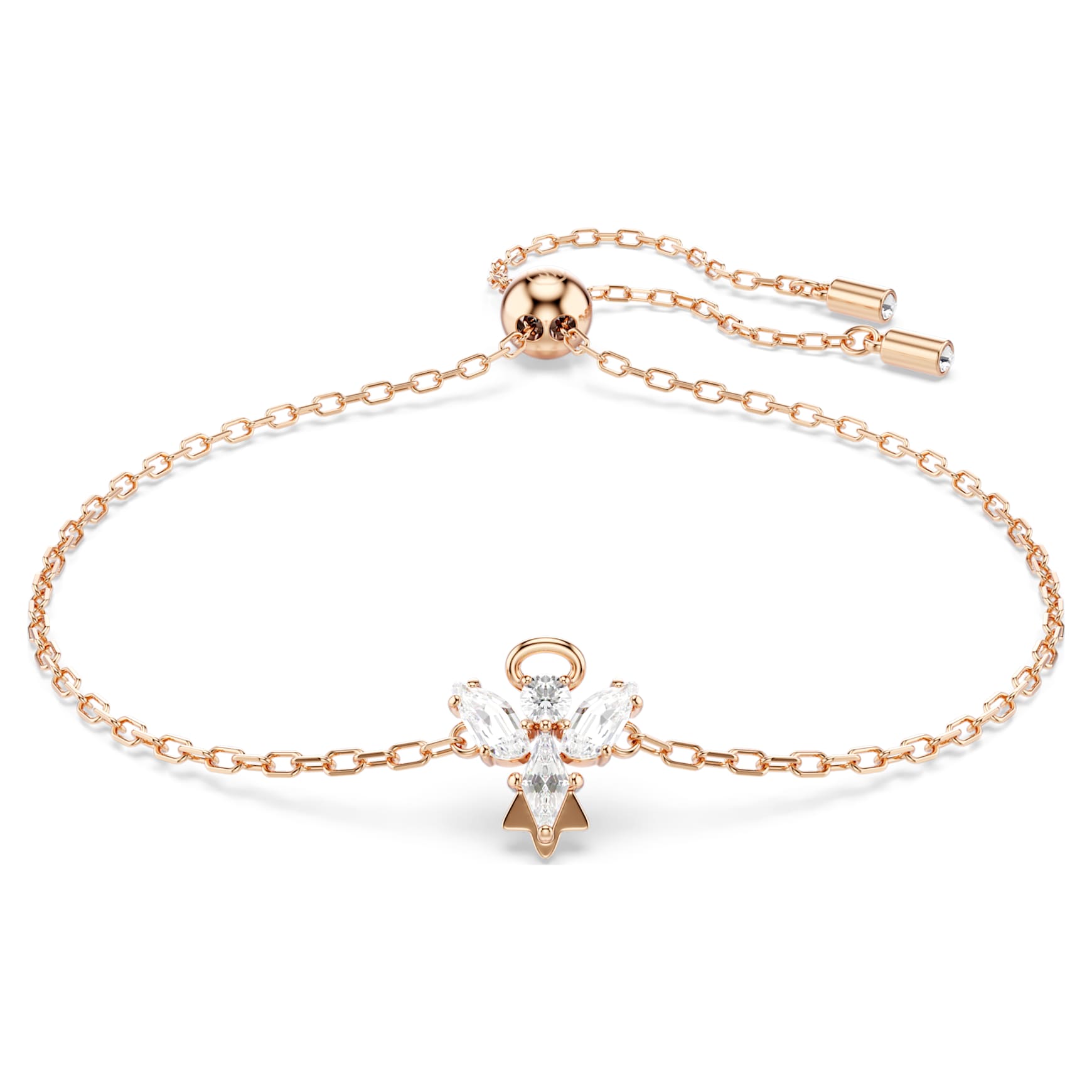 Magic bracelet, Angel, White, 18K rose gold finish