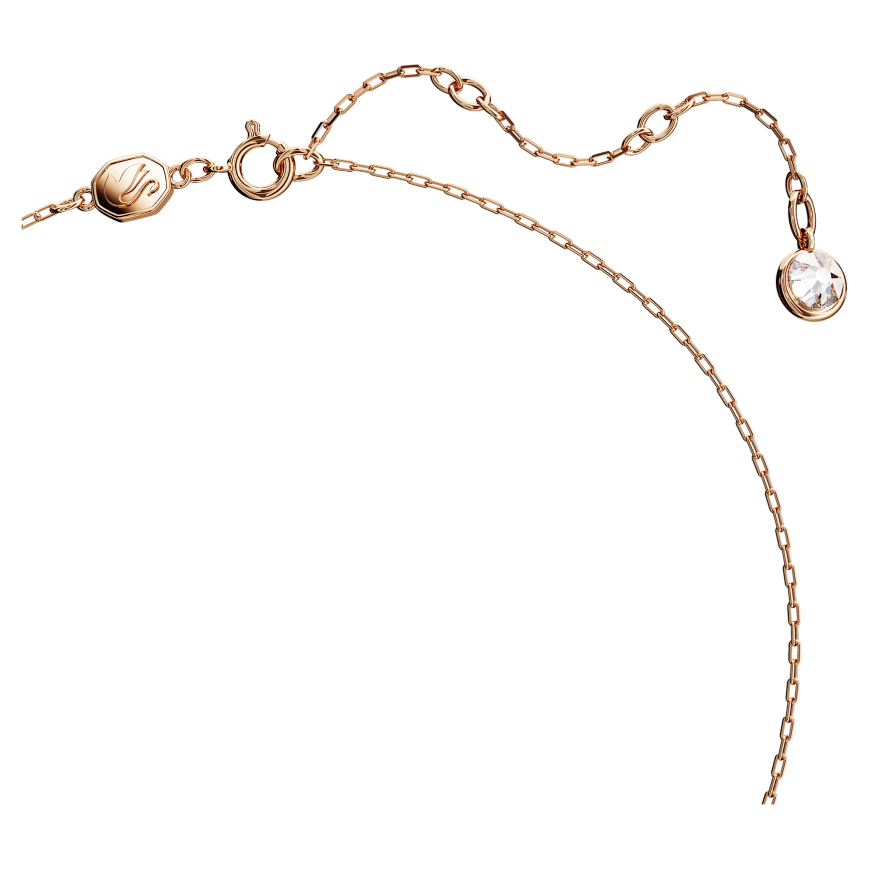 Swan pendant, Swan, Small, White, Rose gold-tone plated by SWAROVSKI