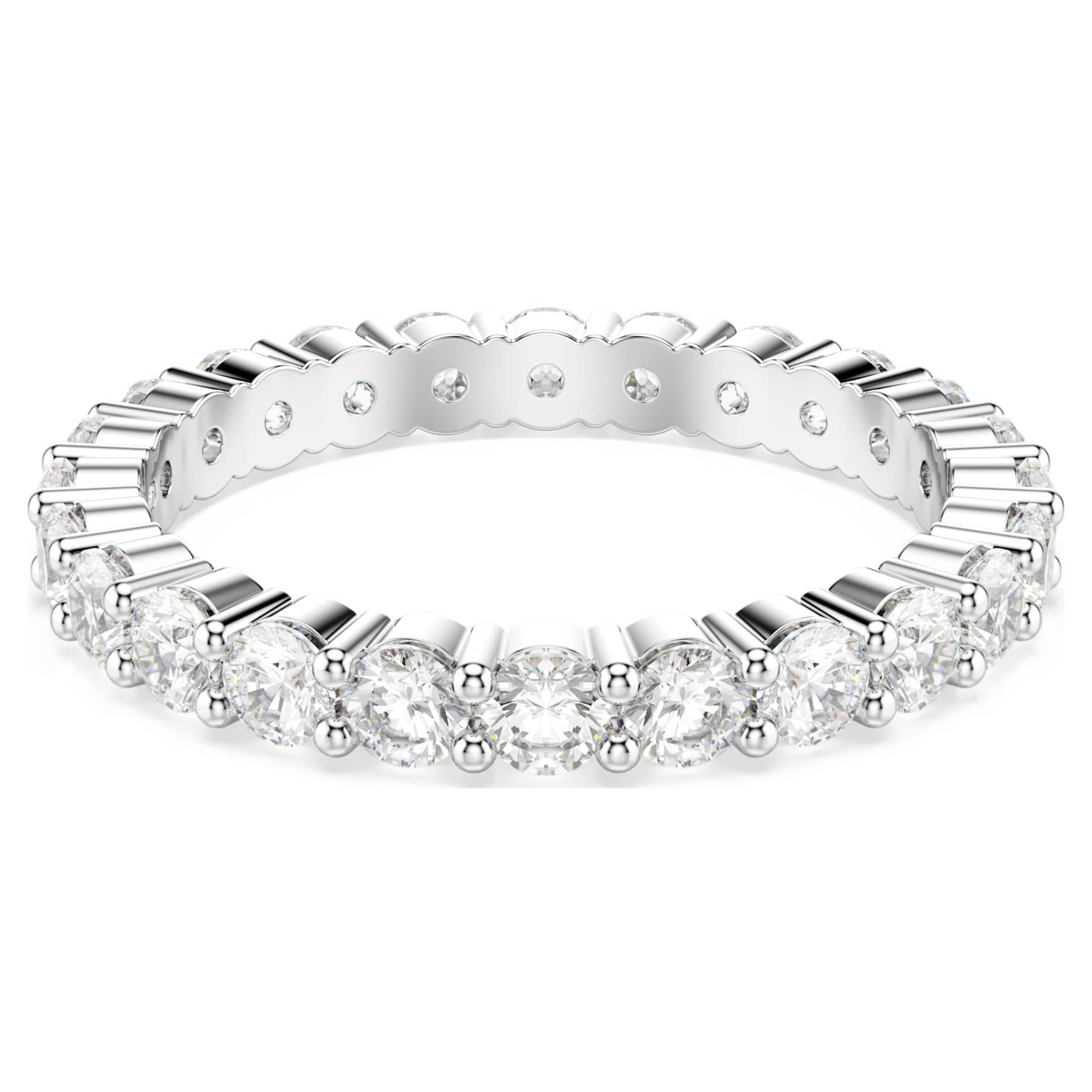 Stilla ring, Set (2), Round cut, White, Rhodium plated by SWAROVSKI