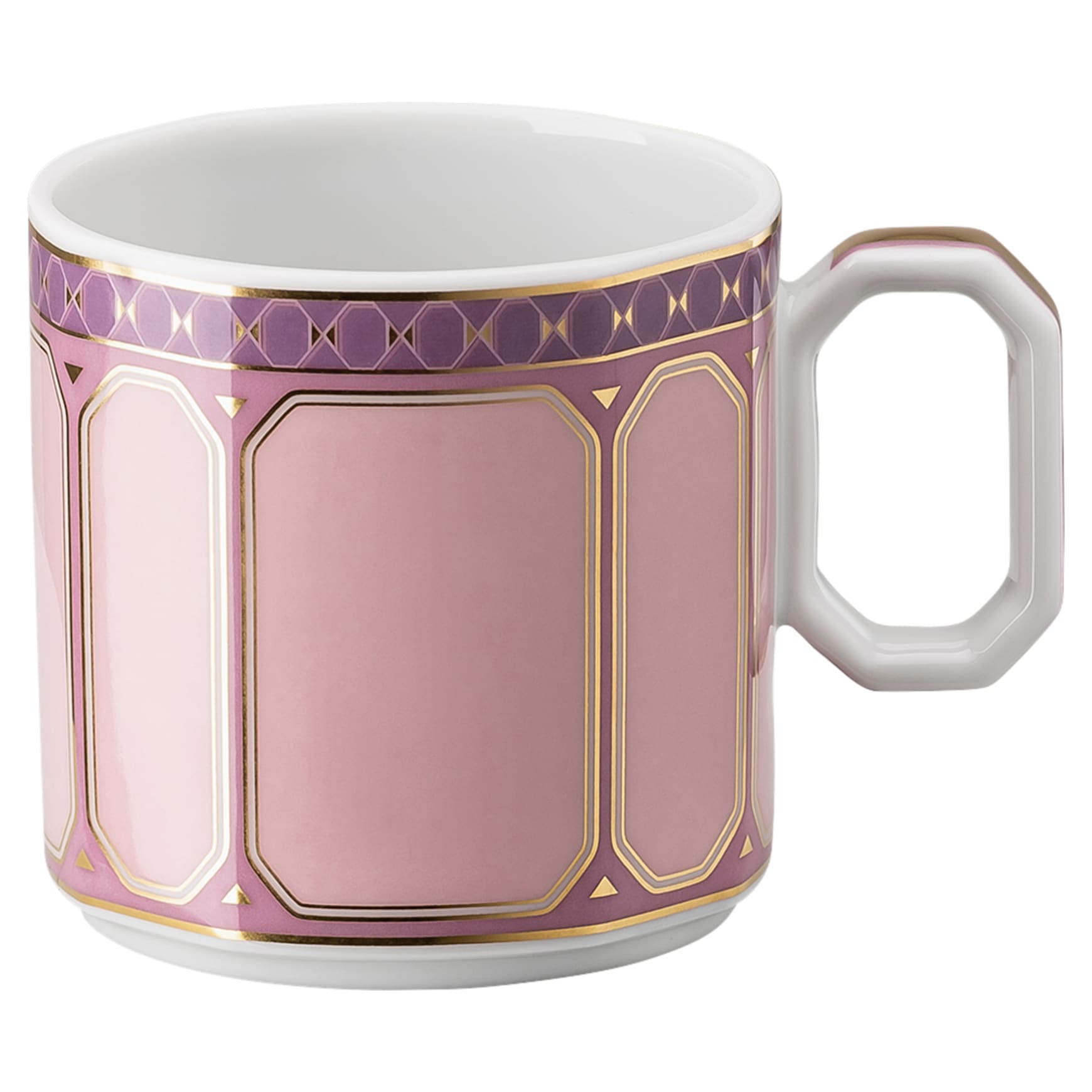Signum espresso cup with saucer, Porcelain, Pink by SWAROVSKI