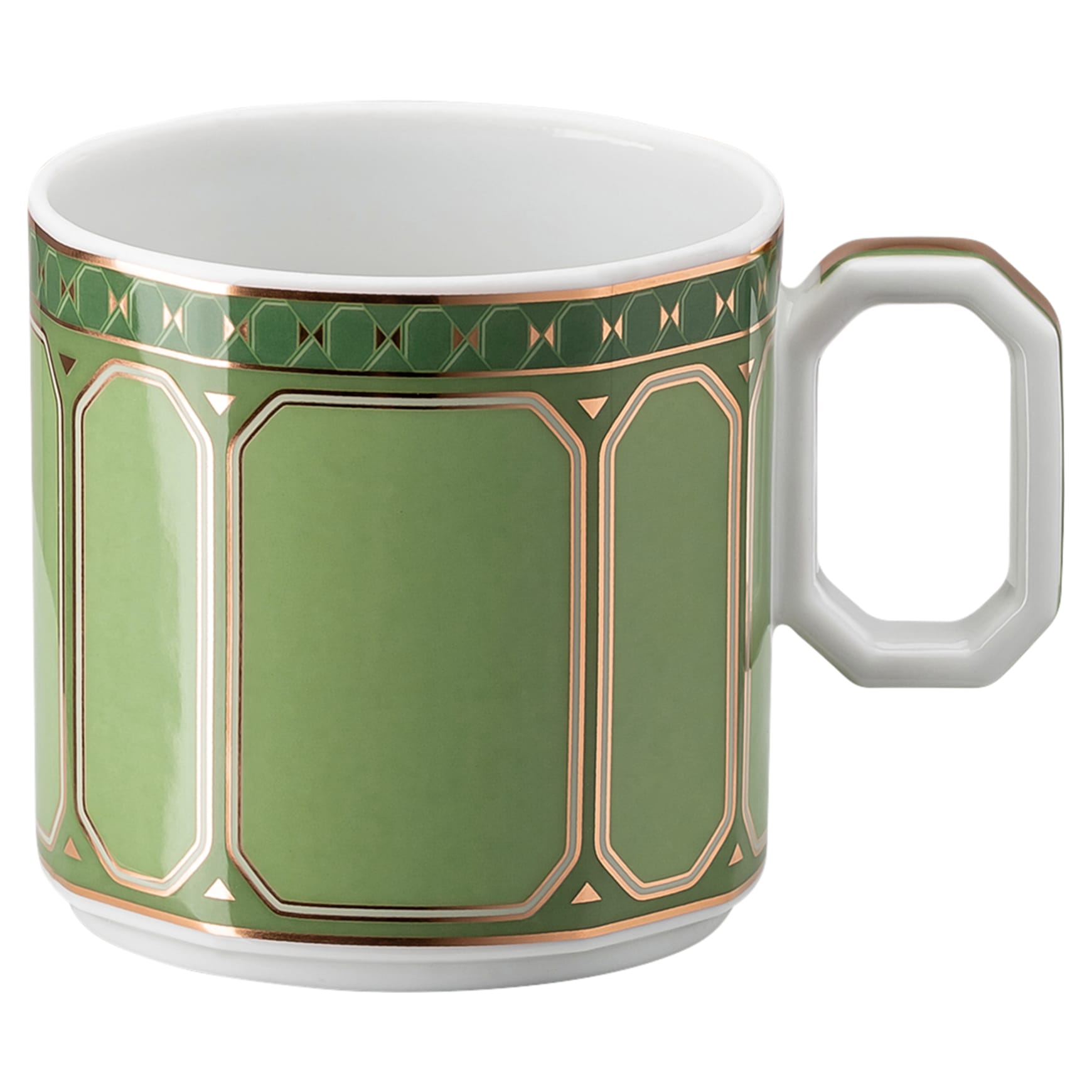 Signum espresso cup with saucer, Porcelain, Green by SWAROVSKI