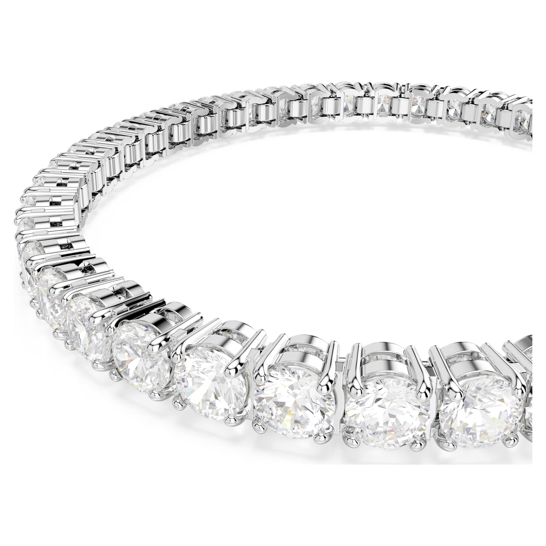 Bransoletka Matrix Tennis, Szlif okrągły, Biała, Powłoka z rodu - Swarovski, 5648936