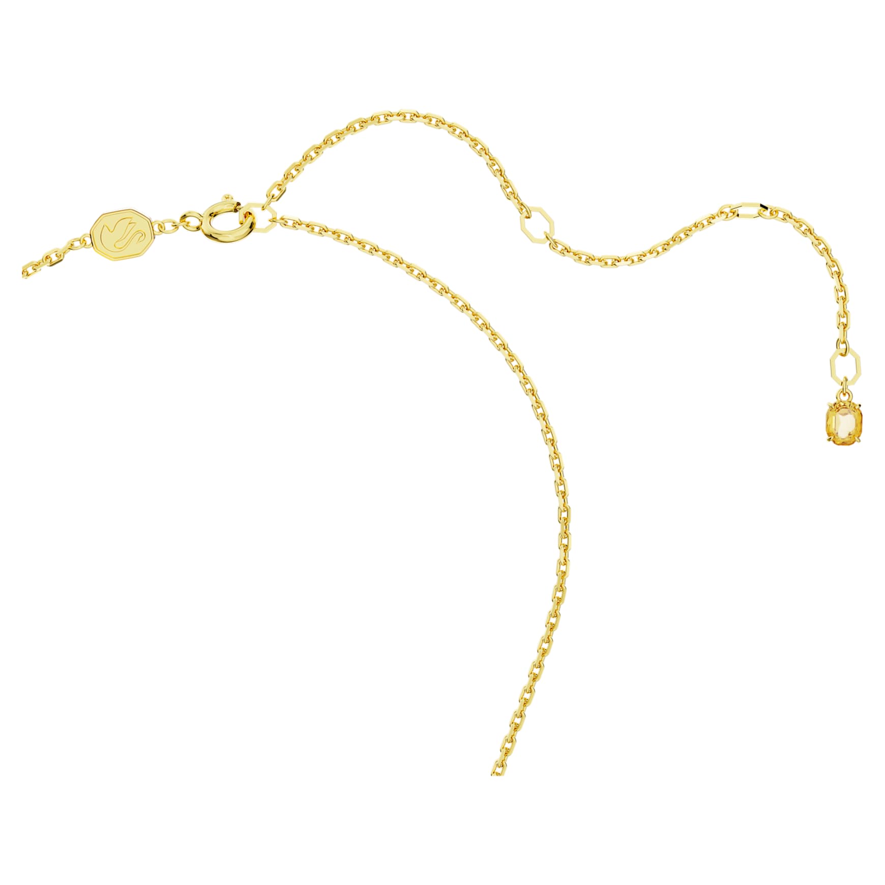 Idyllia necklace, Flower, Yellow, Gold-tone plated by SWAROVSKI