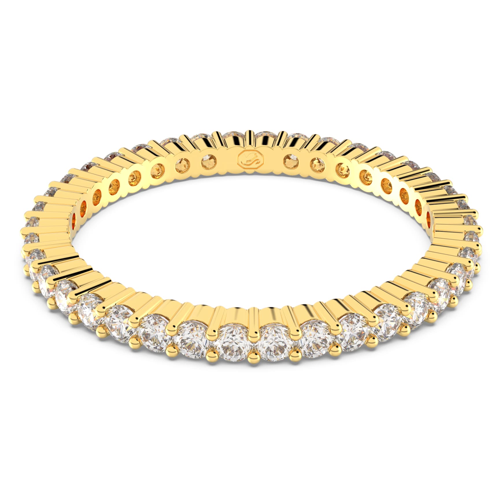 Matrix Vittore ring, Round cut, White, Gold-tone finish by SWAROVSKI