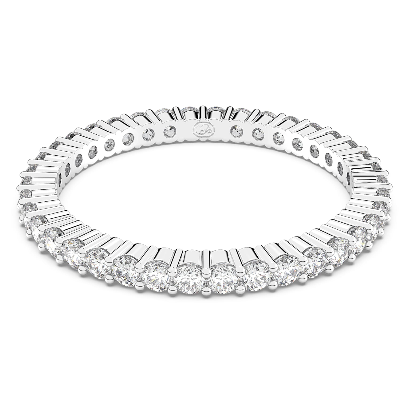 Matrix Vittore ring, Round cut, White, Silver-tone finish by SWAROVSKI