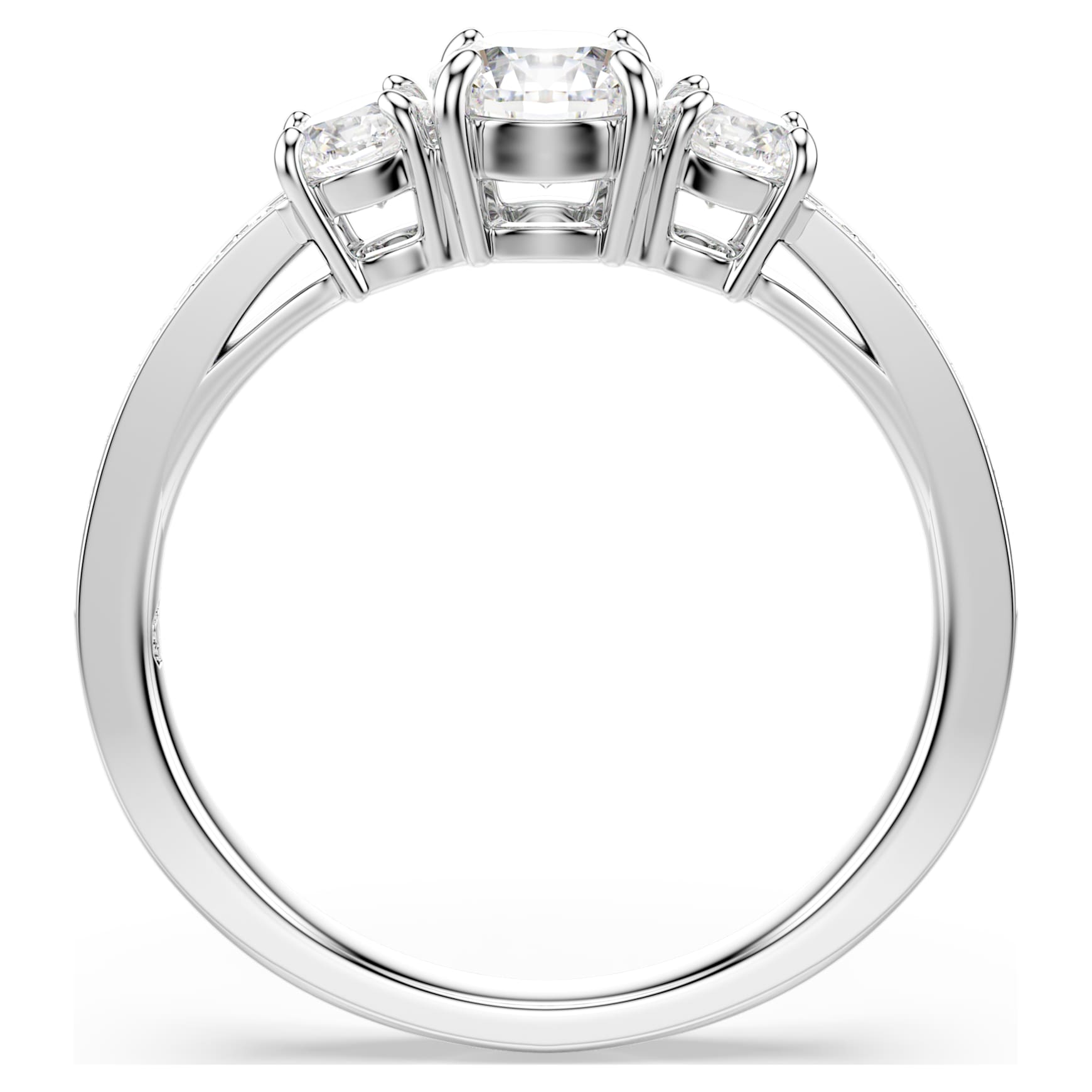 Stilla Attract ring, Round cut, White, Silver-tone finish by SWAROVSKI