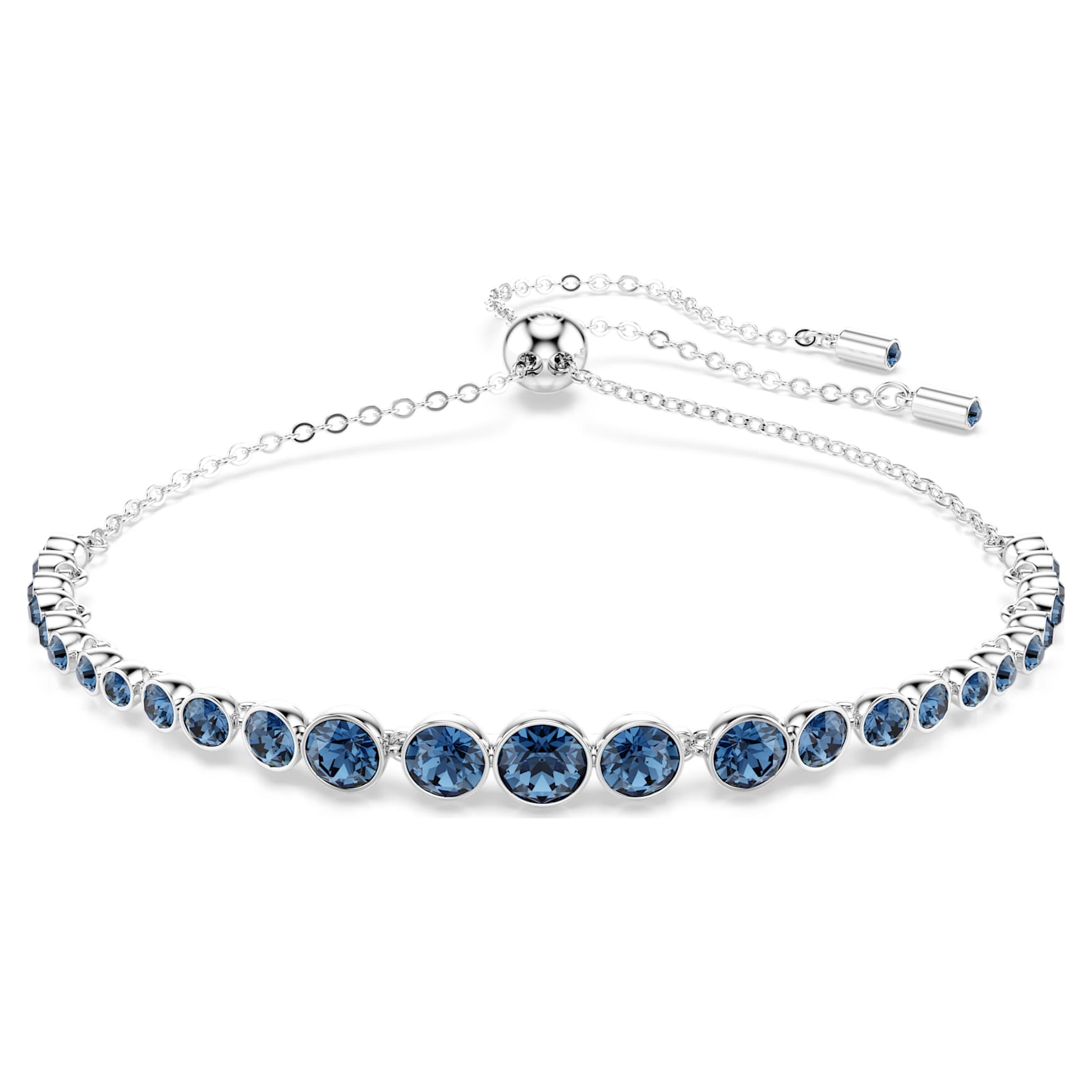 Imber Emily bracelet, Mixed round cuts, Blue, Rhodium plated by SWAROVSKI