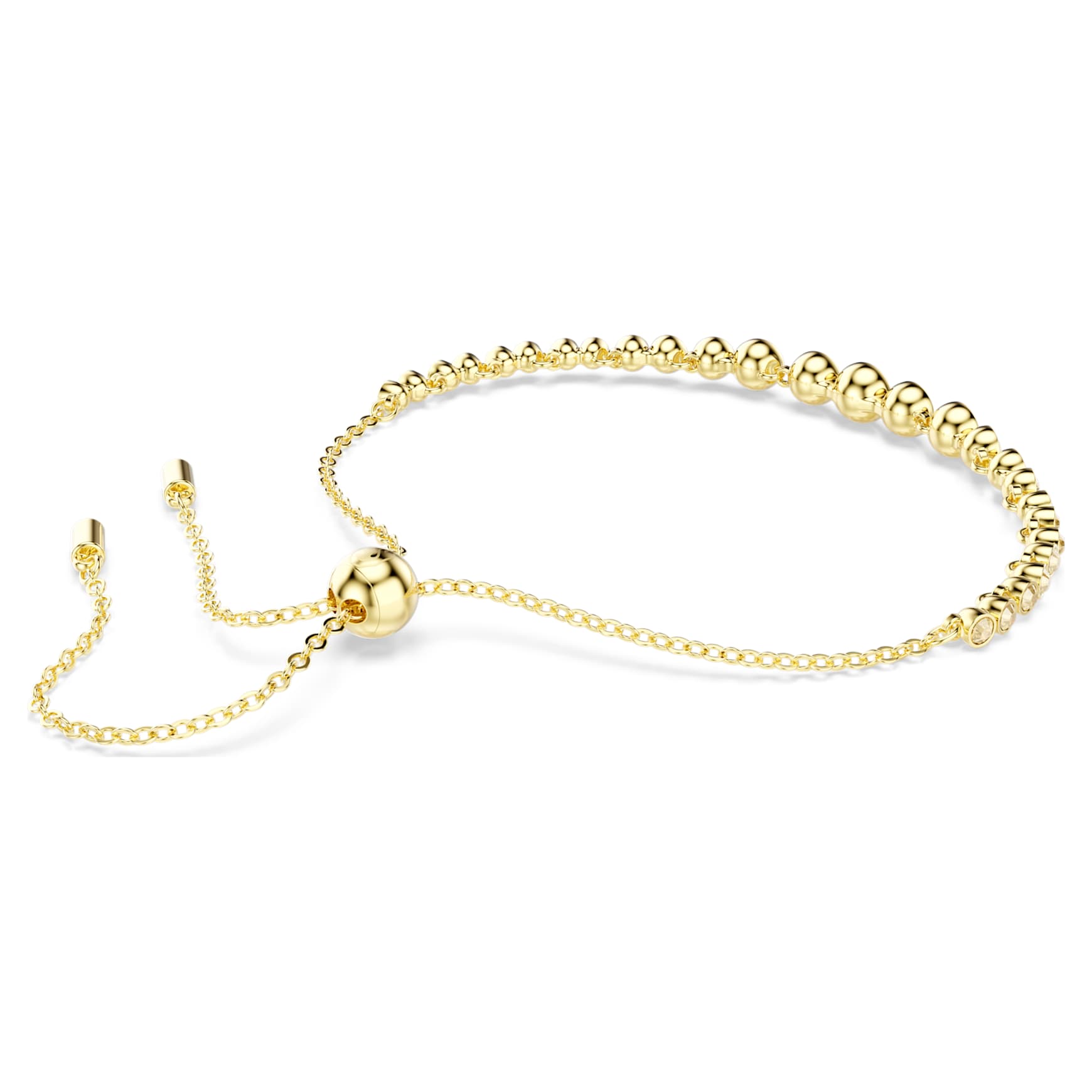 Imber Emily bracelet, Mixed round cuts, Gold tone, 18K gold finish