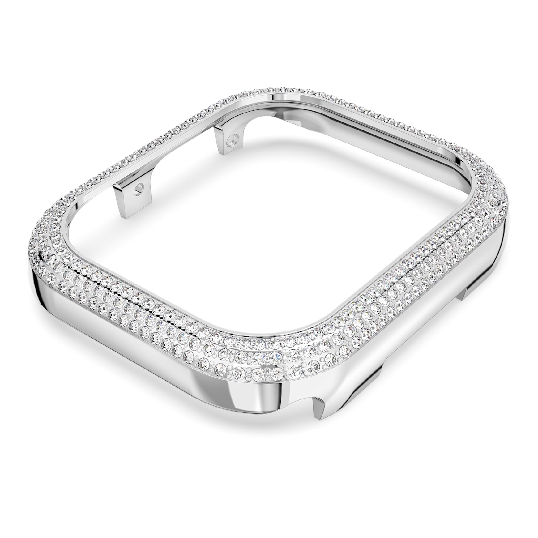 Sparkling case, For Apple Watch® Series 7, 41mm, Silver Tone by SWAROVSKI