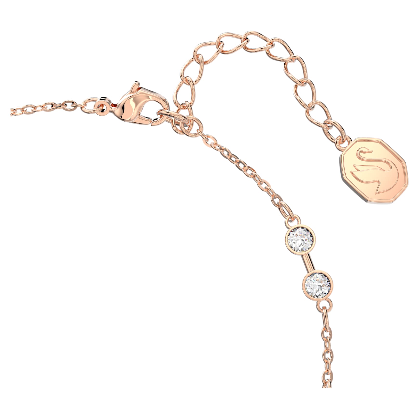 Swarovski Remix Collection strand, Round cut, White, 18K rose gold finish