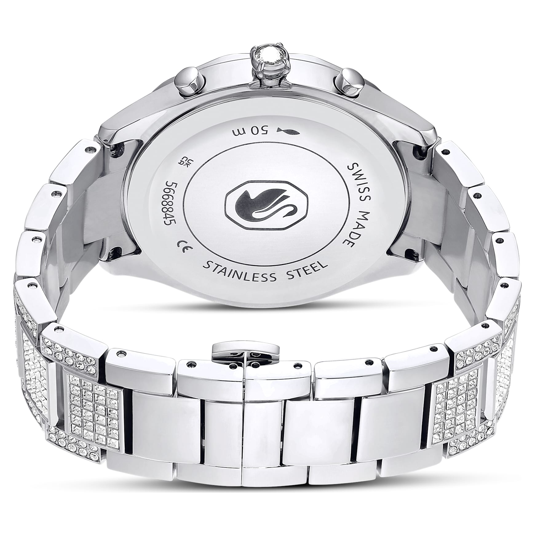 Dextera lux watch, Swiss Made, Metal bracelet, Silver Tone, Stainless steel by SWAROVSKI