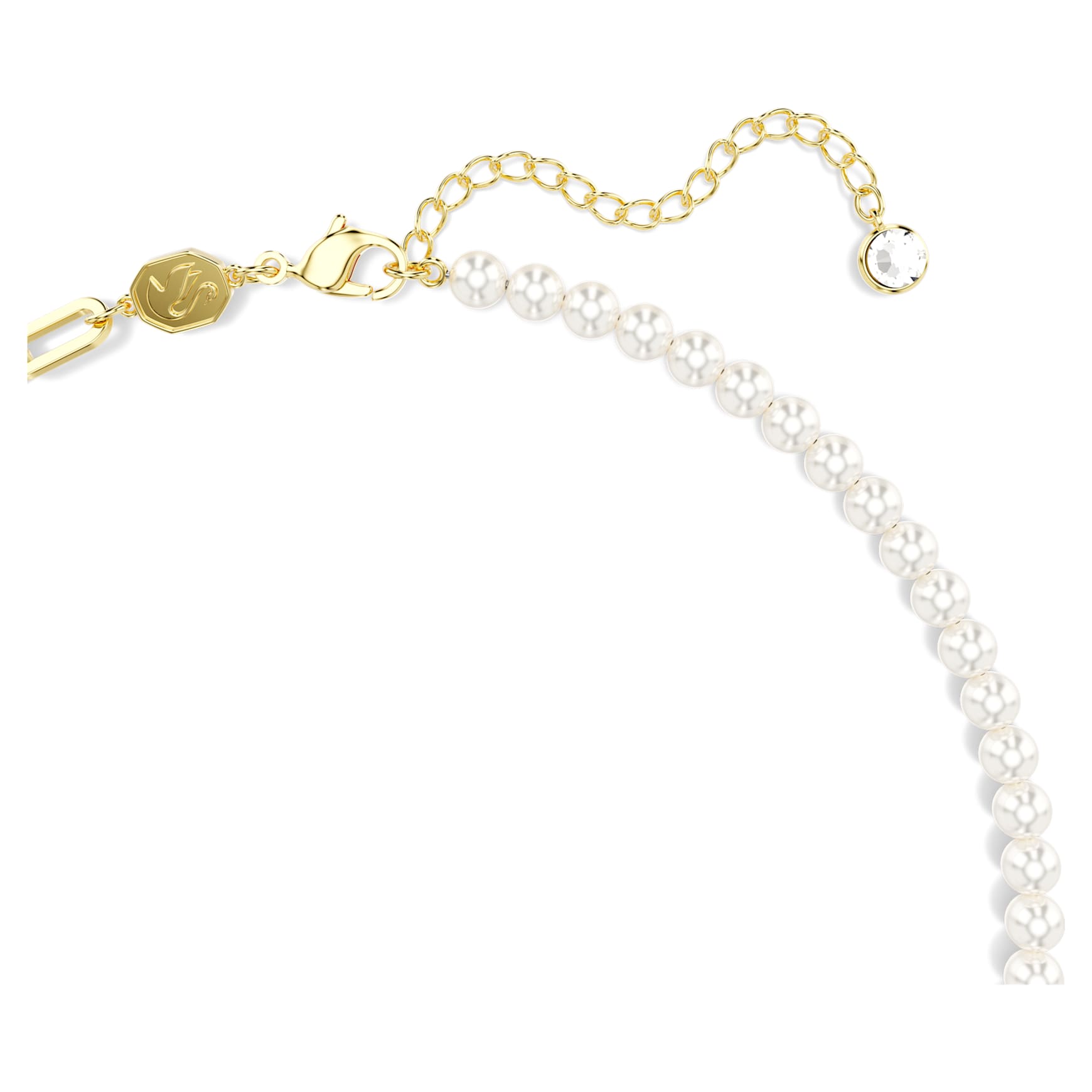 Teddy pendant, Crystal pearl, Bear, Multicoloured, 18K gold finish