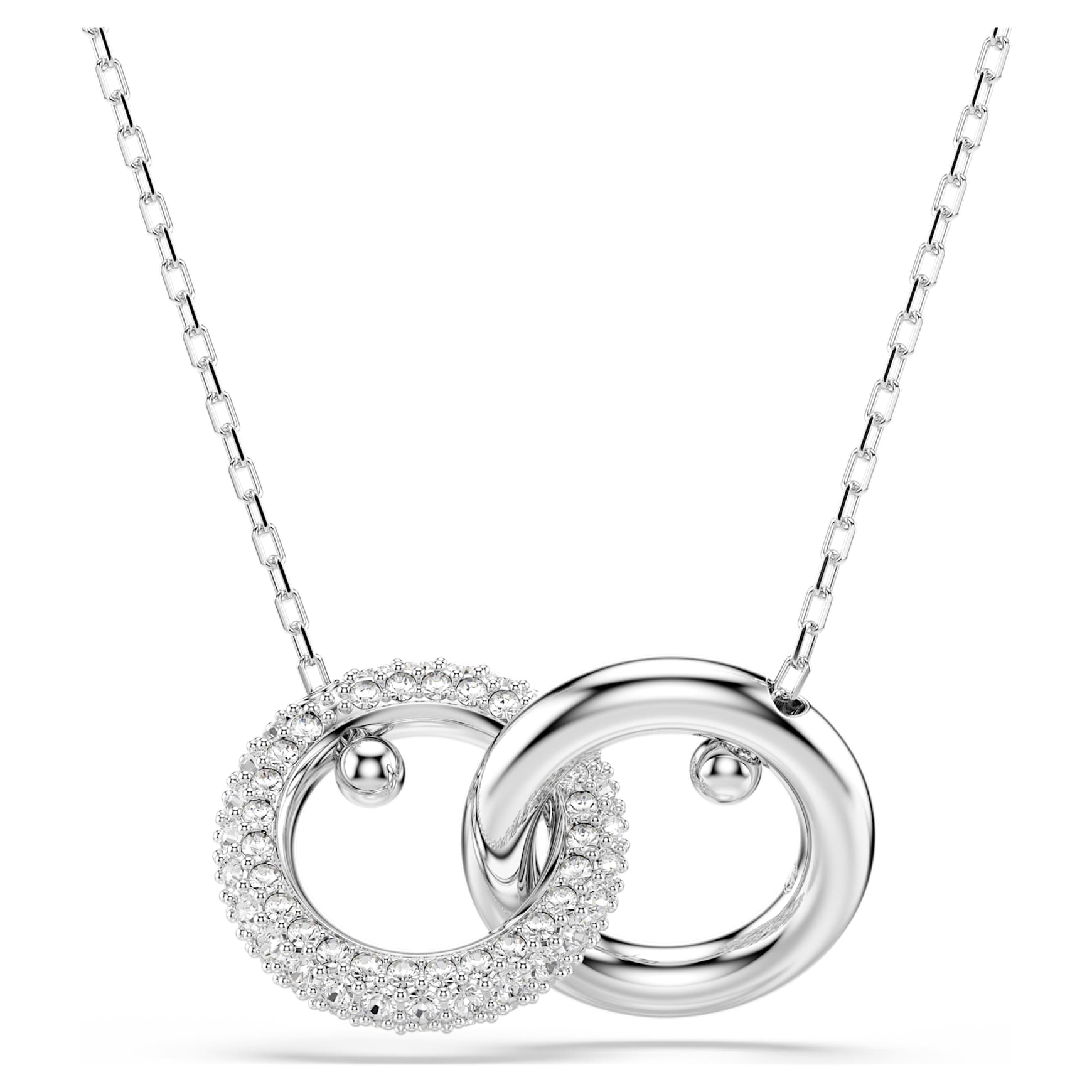 Dextera 펜던트, 인터로킹 루프, 화이트, 로듐 플래팅 - Swarovski, 5670251