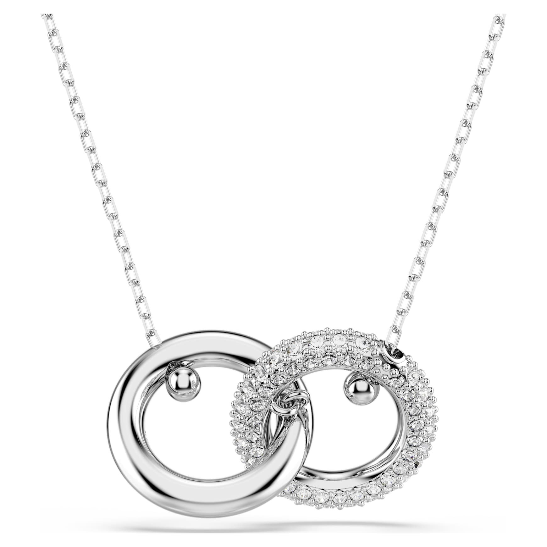 Dextera 펜던트, 인터로킹 루프, 화이트, 로듐 플래팅 - Swarovski, 5670251