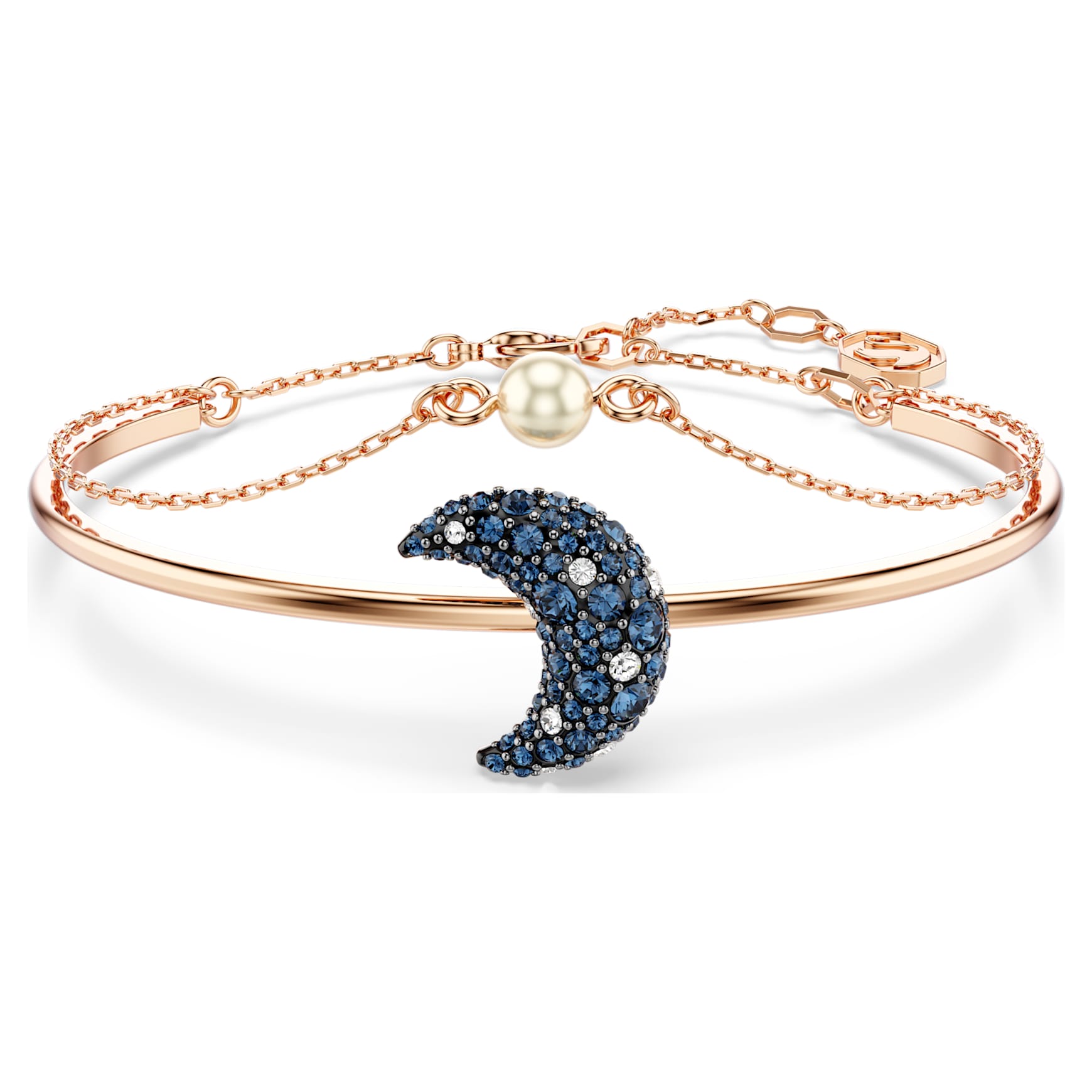 Sublima bangle, Moon, Multicoloured, 18K rose gold finish